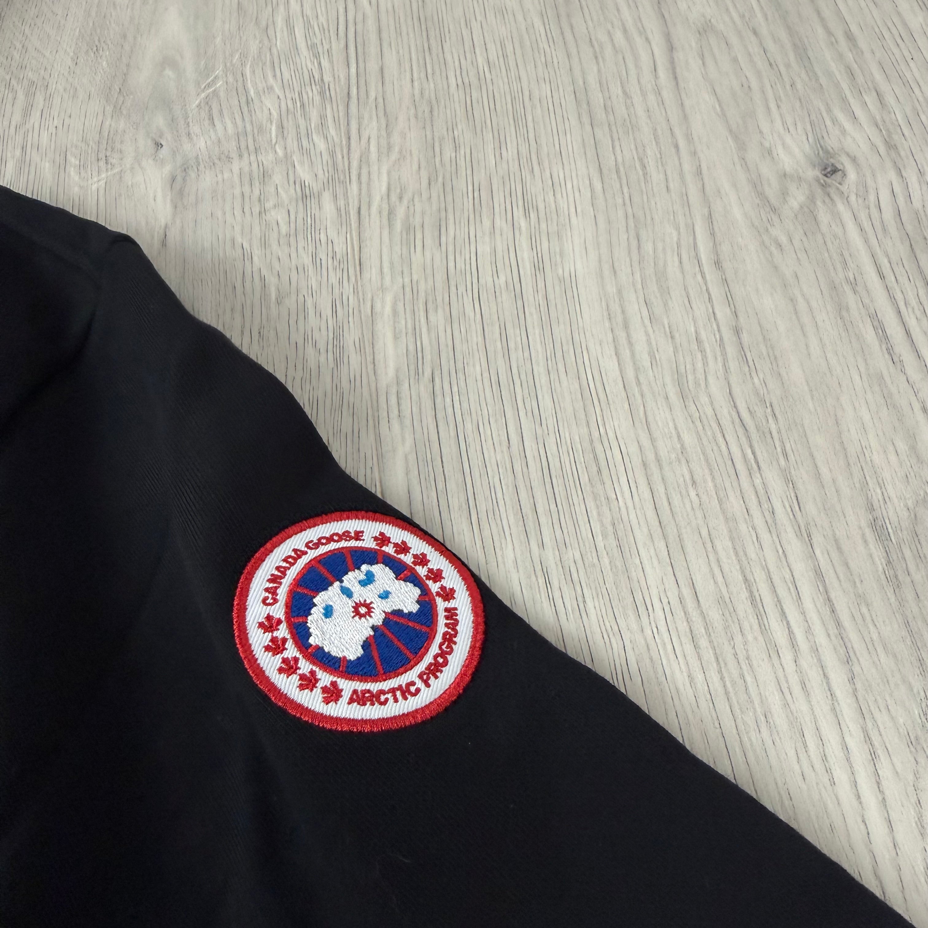 Men's Canada Goose Huron Zip Hoodie in Black. On sale at Open Attire. 
