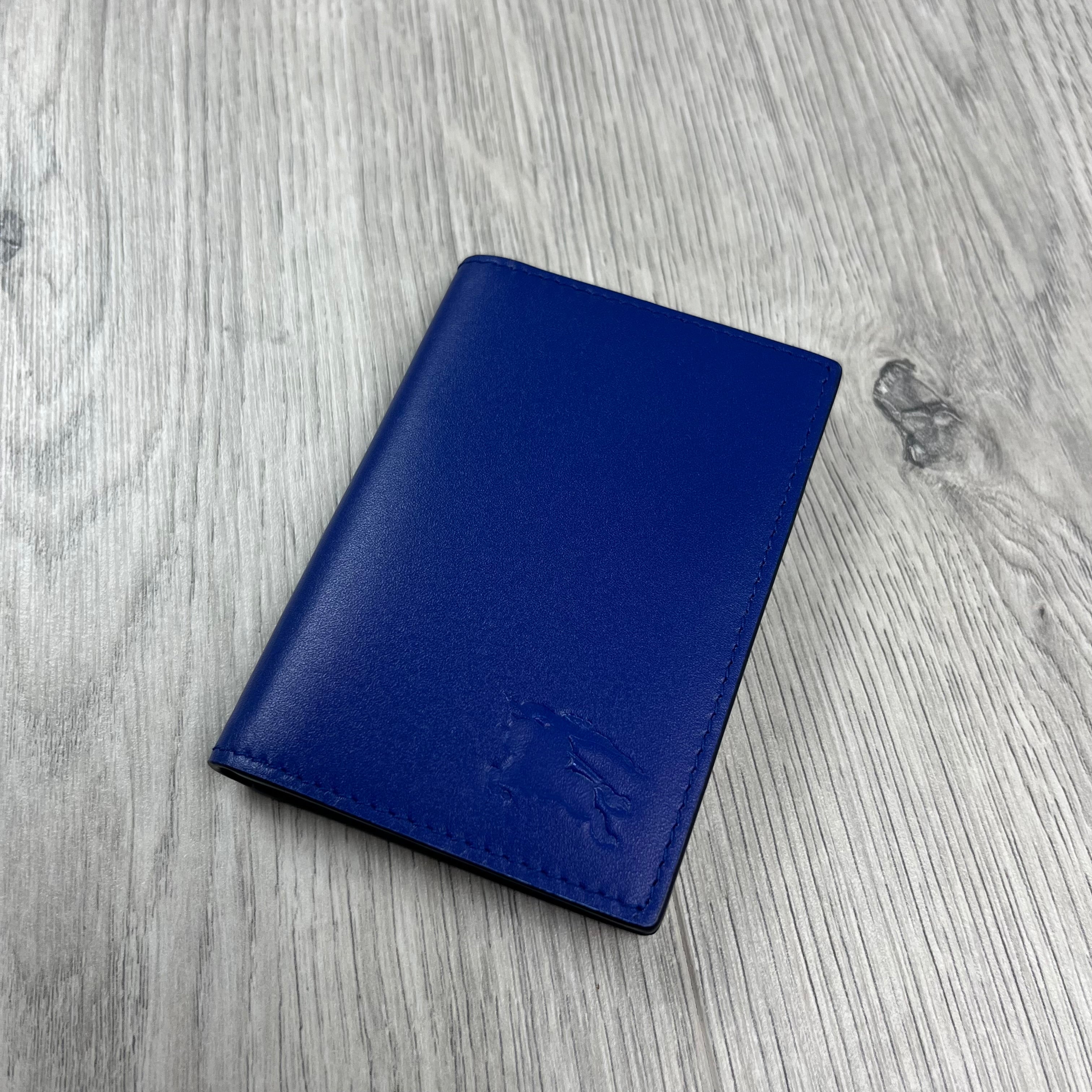 Burberry Bateman Bifold Cardholder in Knight Blue. On sale at Open Attire.