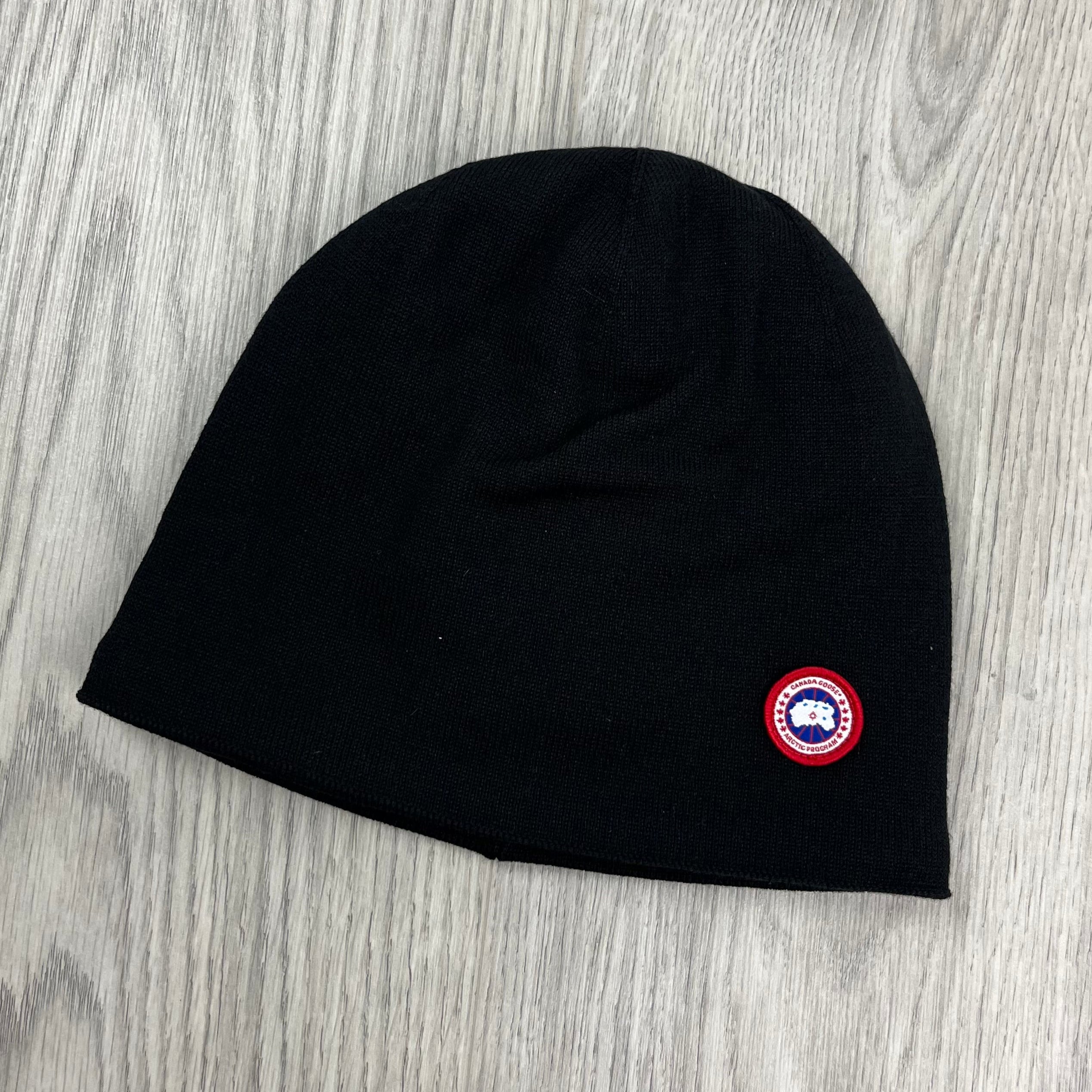 Men's Canada Goose Toque in Black. On sale at Open Attire.