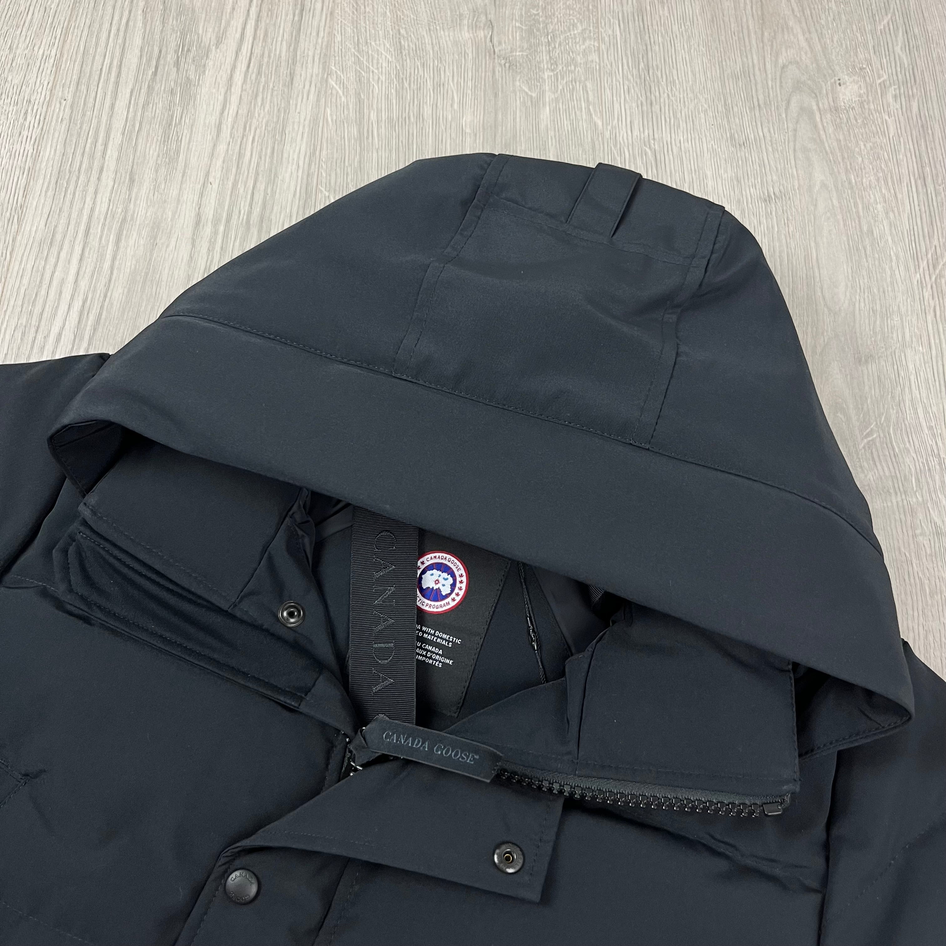 Men's Canada Goose Wyndham Parka in Black. On sale at Open Attire.