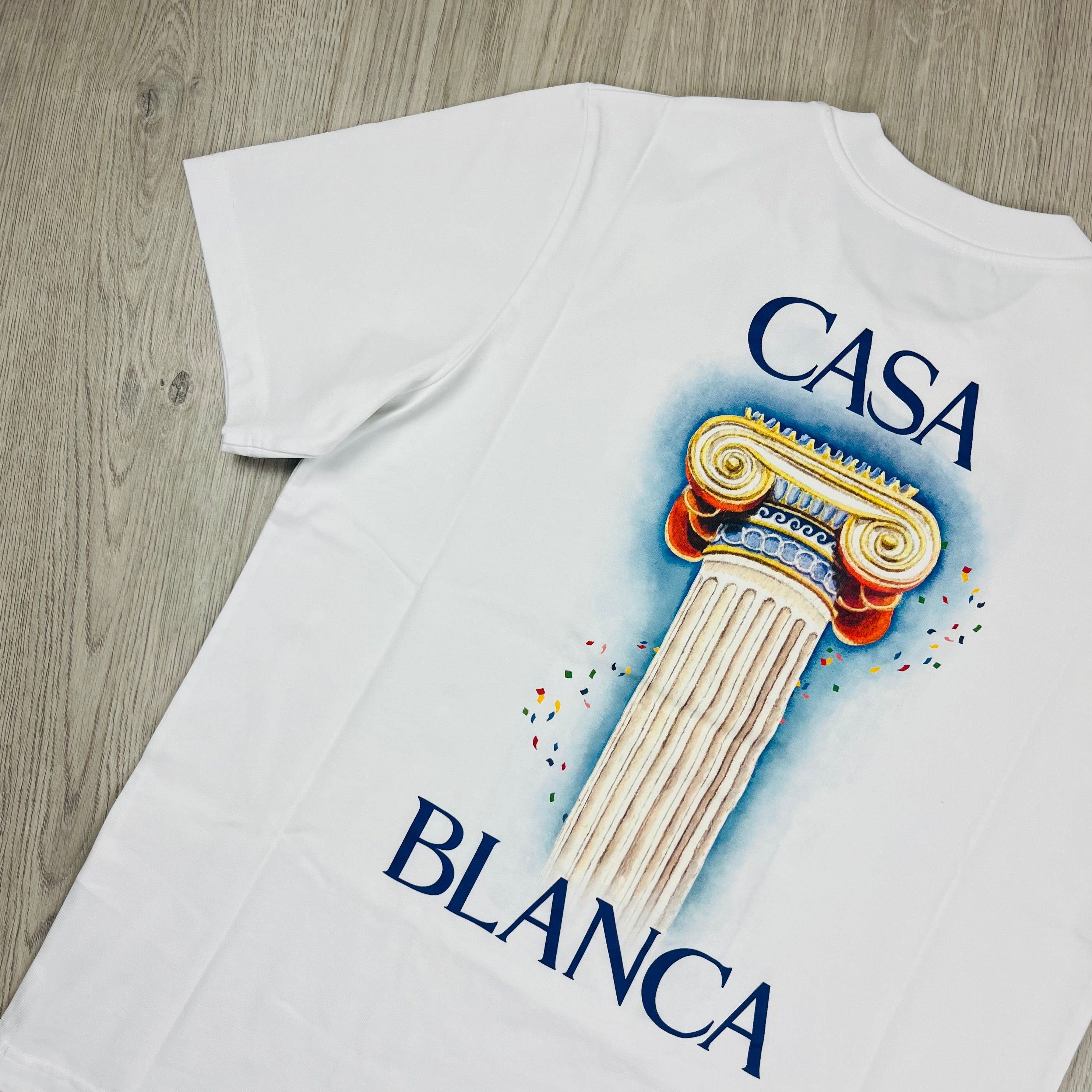 Casablanca Paris 'La Colonne' T-Shirt in White. On sale at Open Attire.