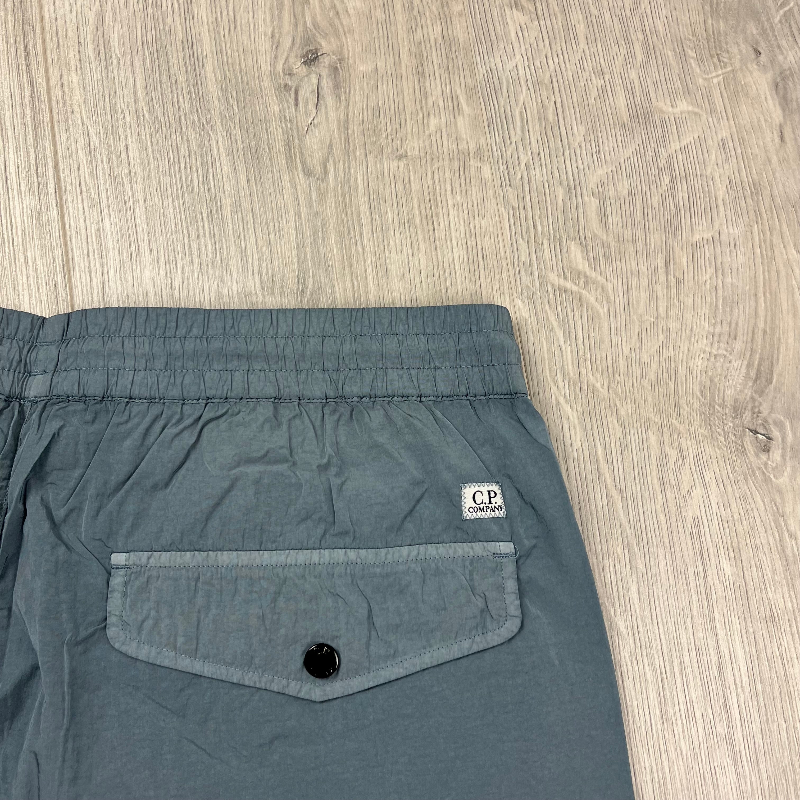 CP Company Chrome-R Cargo Trousers in Stormy Weather. On sale at Open Attire. 