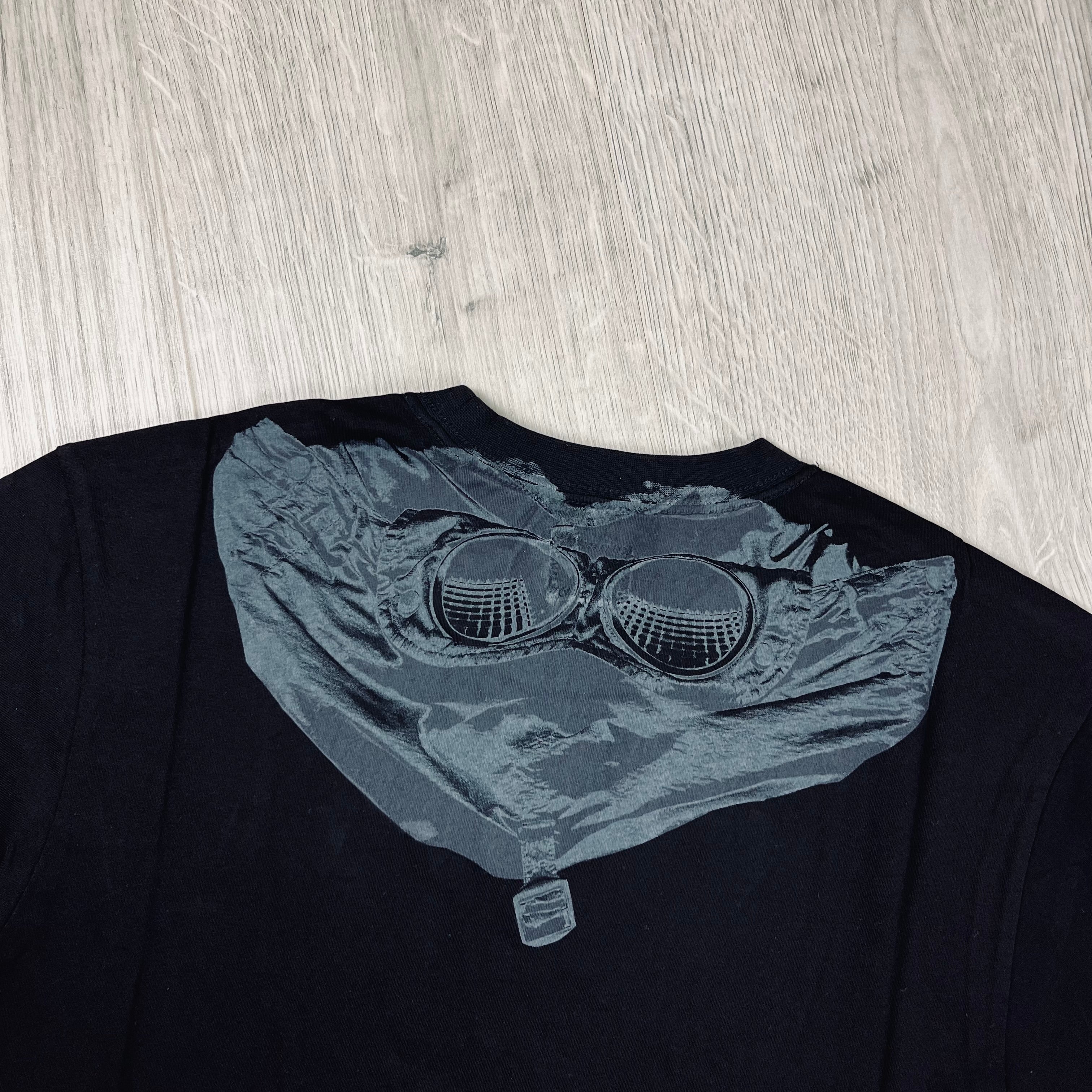 CP Company 30/1 Goggle T-Shirt in Black. On sale at Open Attire.