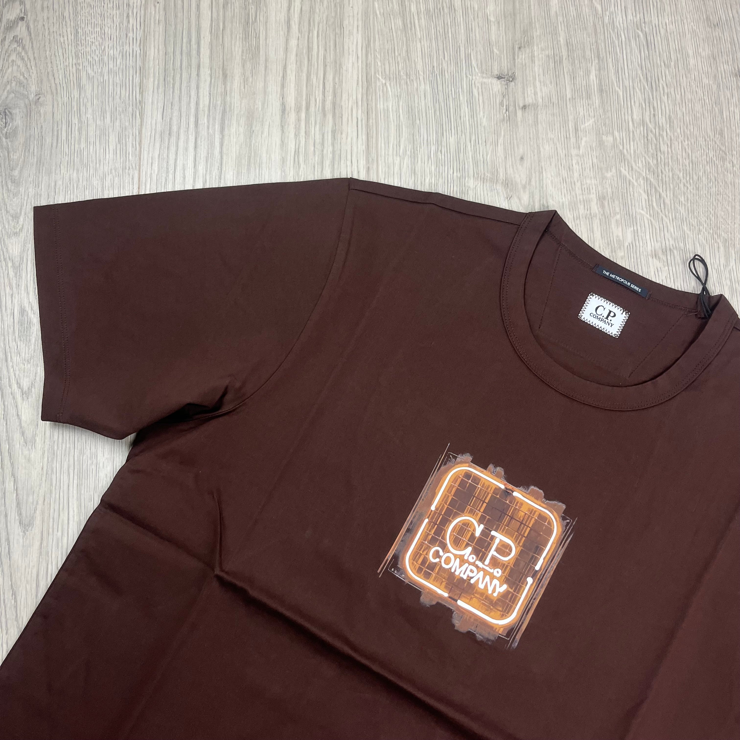 CP Company Metropolis Series T-Shirt in Rum Raisin. On sale at Open Attire.