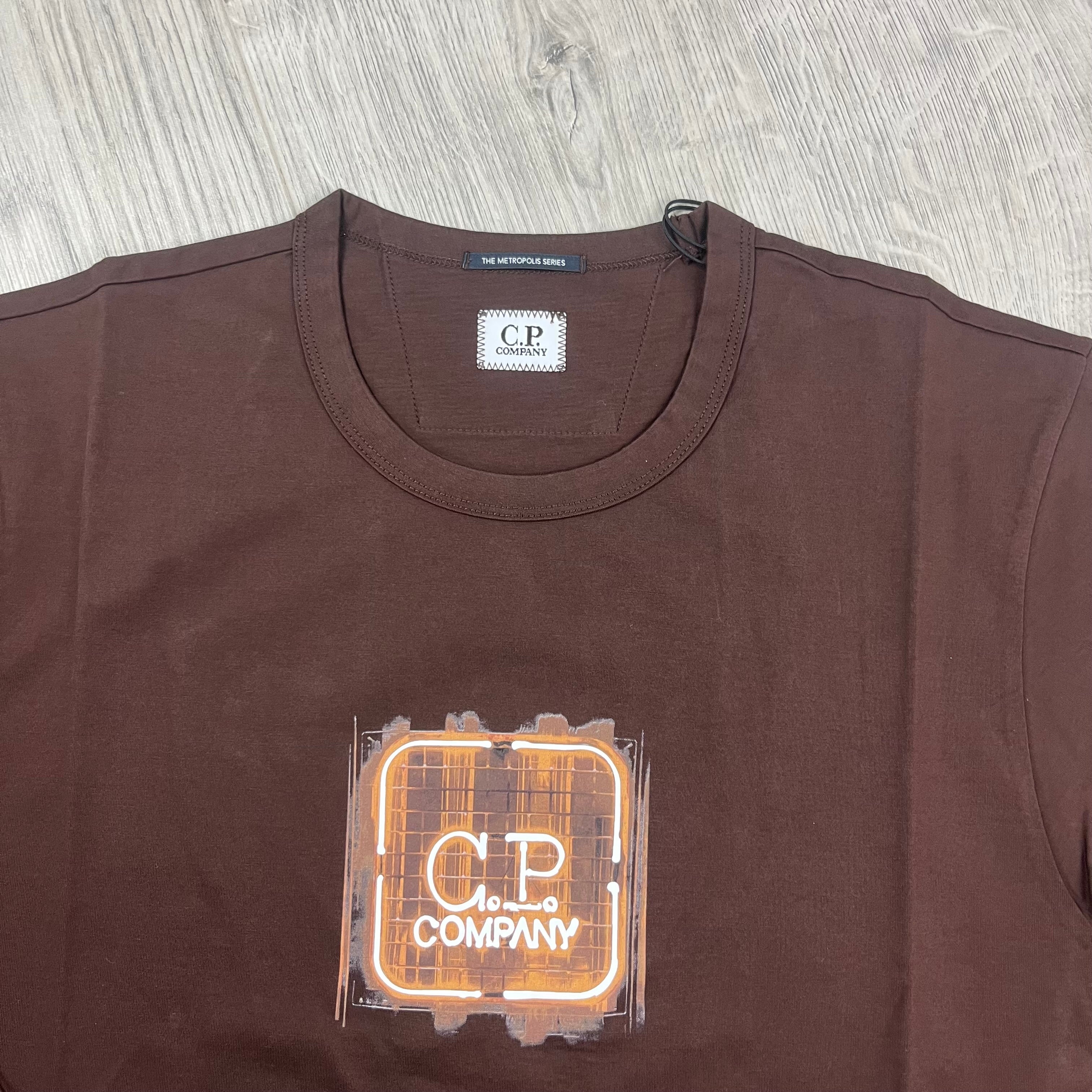 CP Company Metropolis Series T-Shirt in Rum Raisin. On sale at Open Attire.