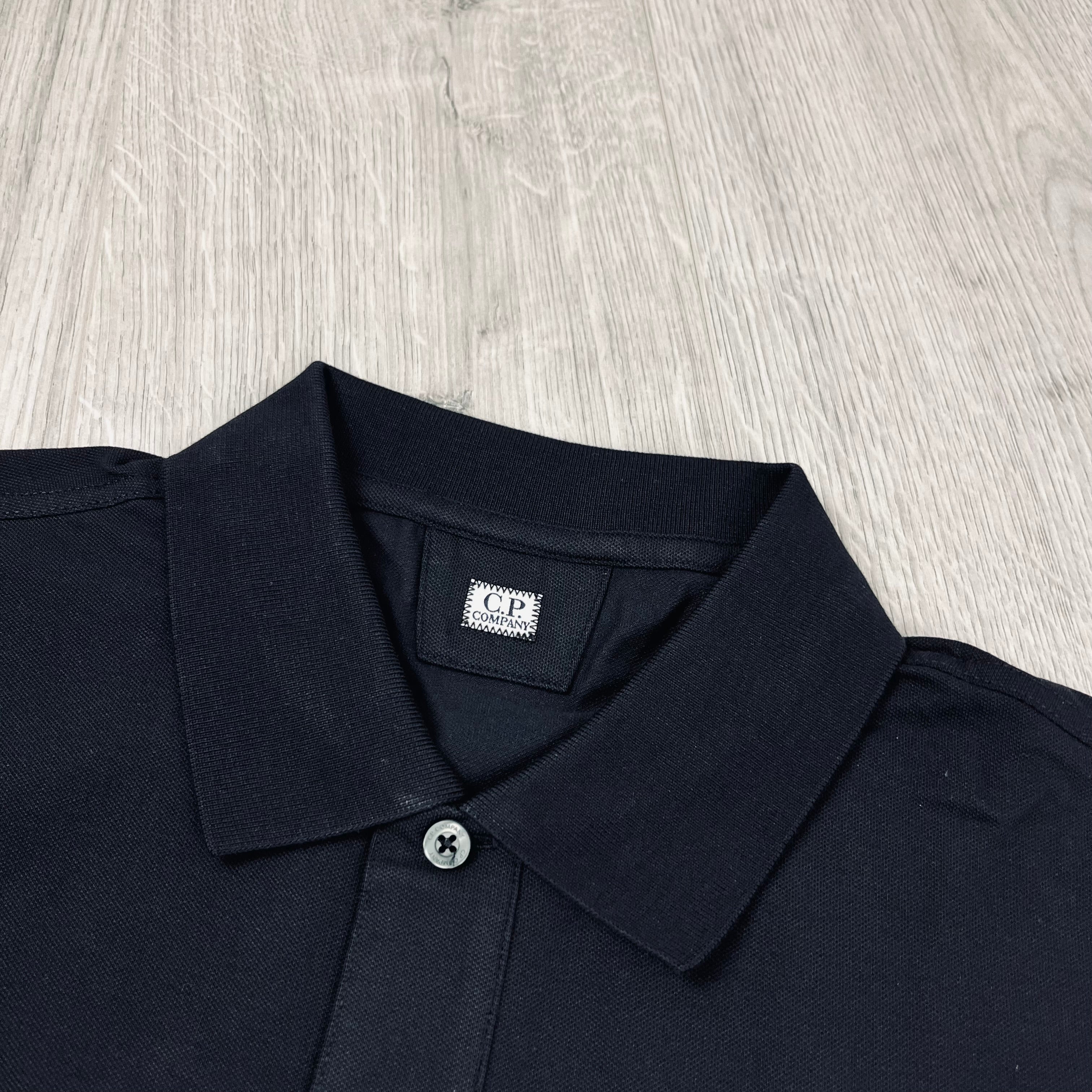 CP Company Polo Shirt in Black. On sale at Open Attire.