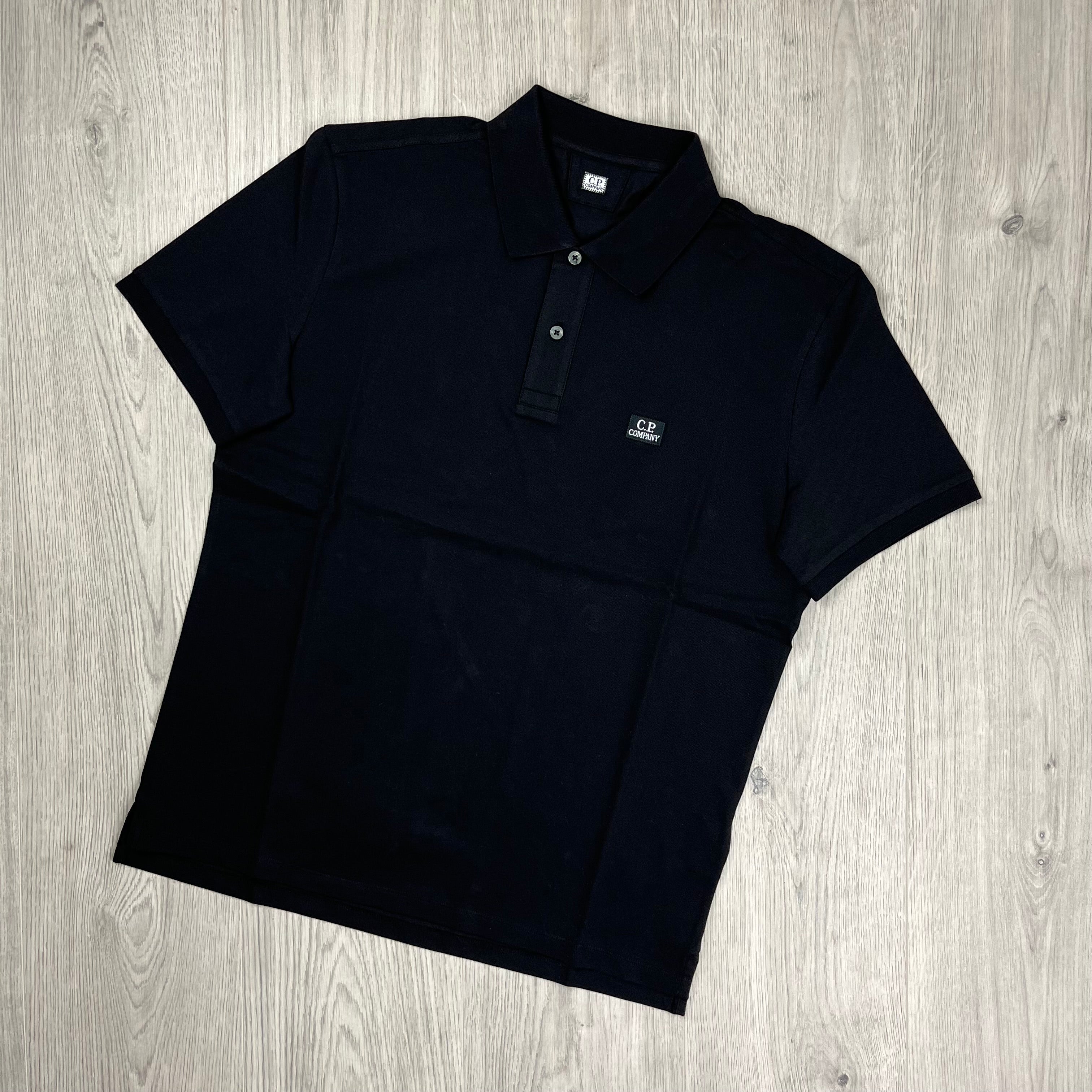 CP Company Polo Shirt in Black. On sale at Open Attire.