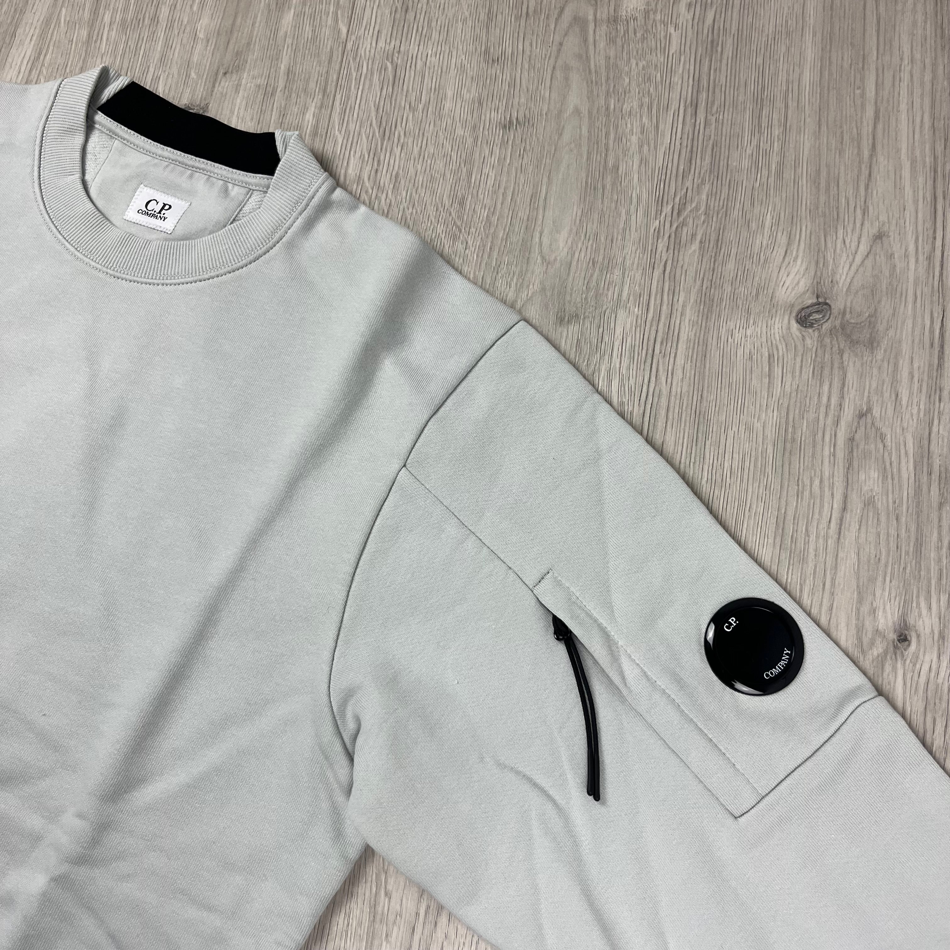 CP Company Raised Fleece Sweatshirt in Blue Fox. On sale at Open Attire.