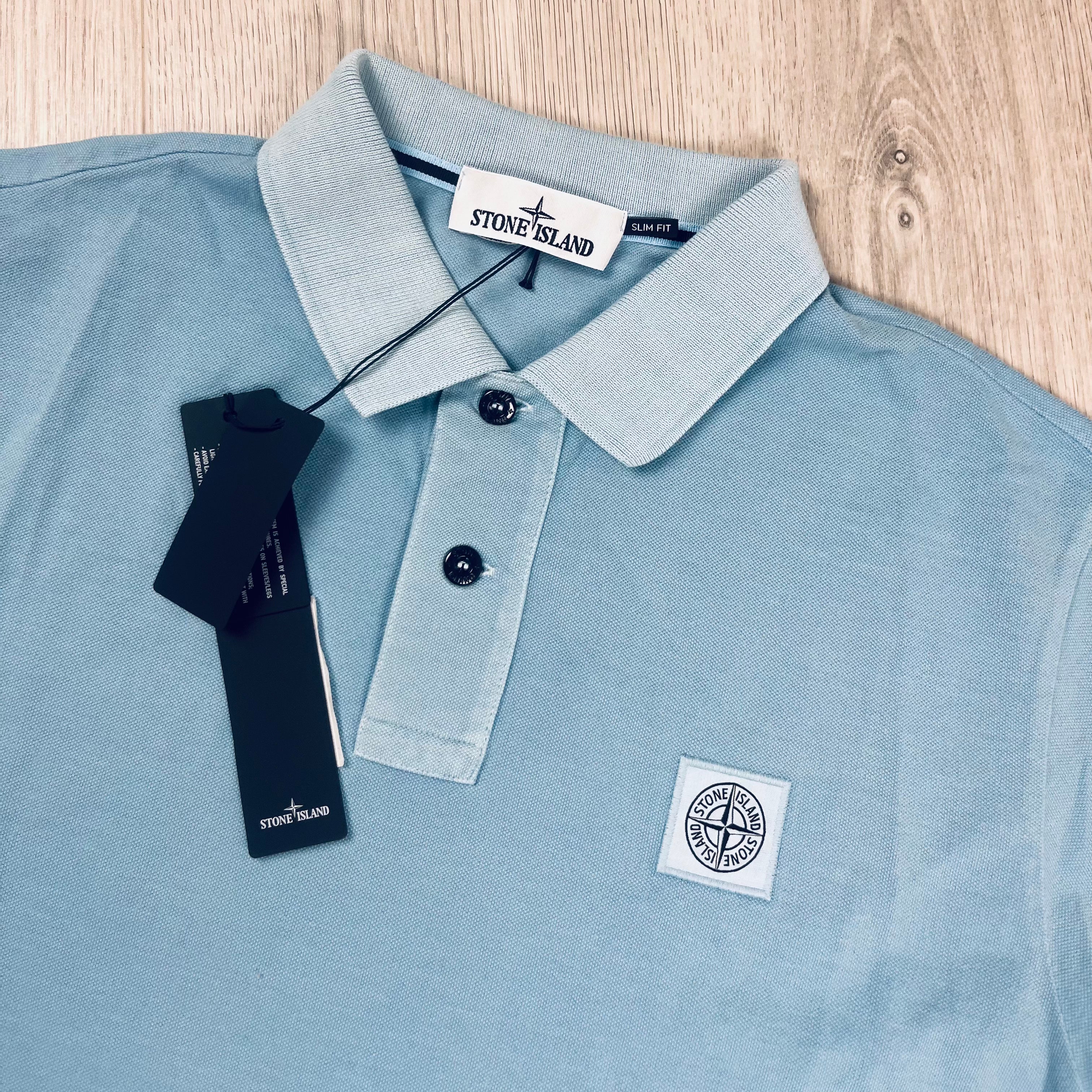 Stone Island Patch Polo Shirt - Sky Blue