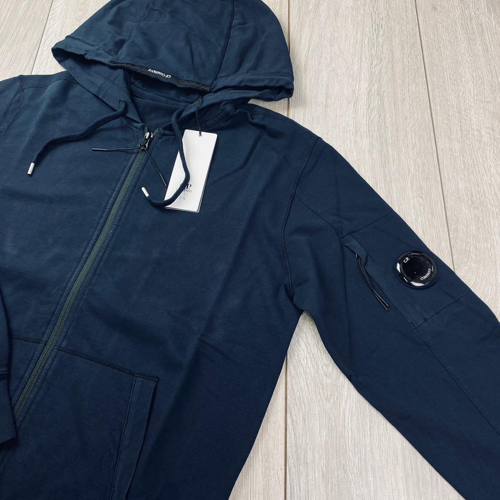 CP Company Light Fleece Zip Hoodie - Navy