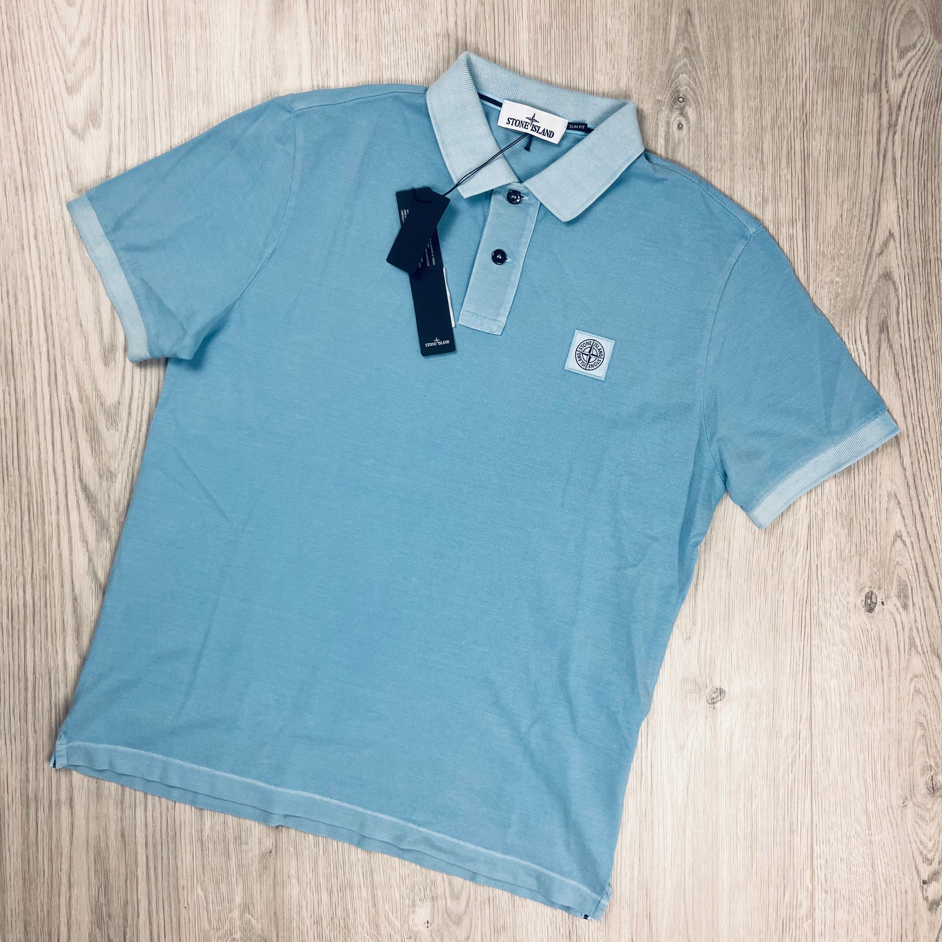 Stone Island Patch Polo Shirt - Sky Blue