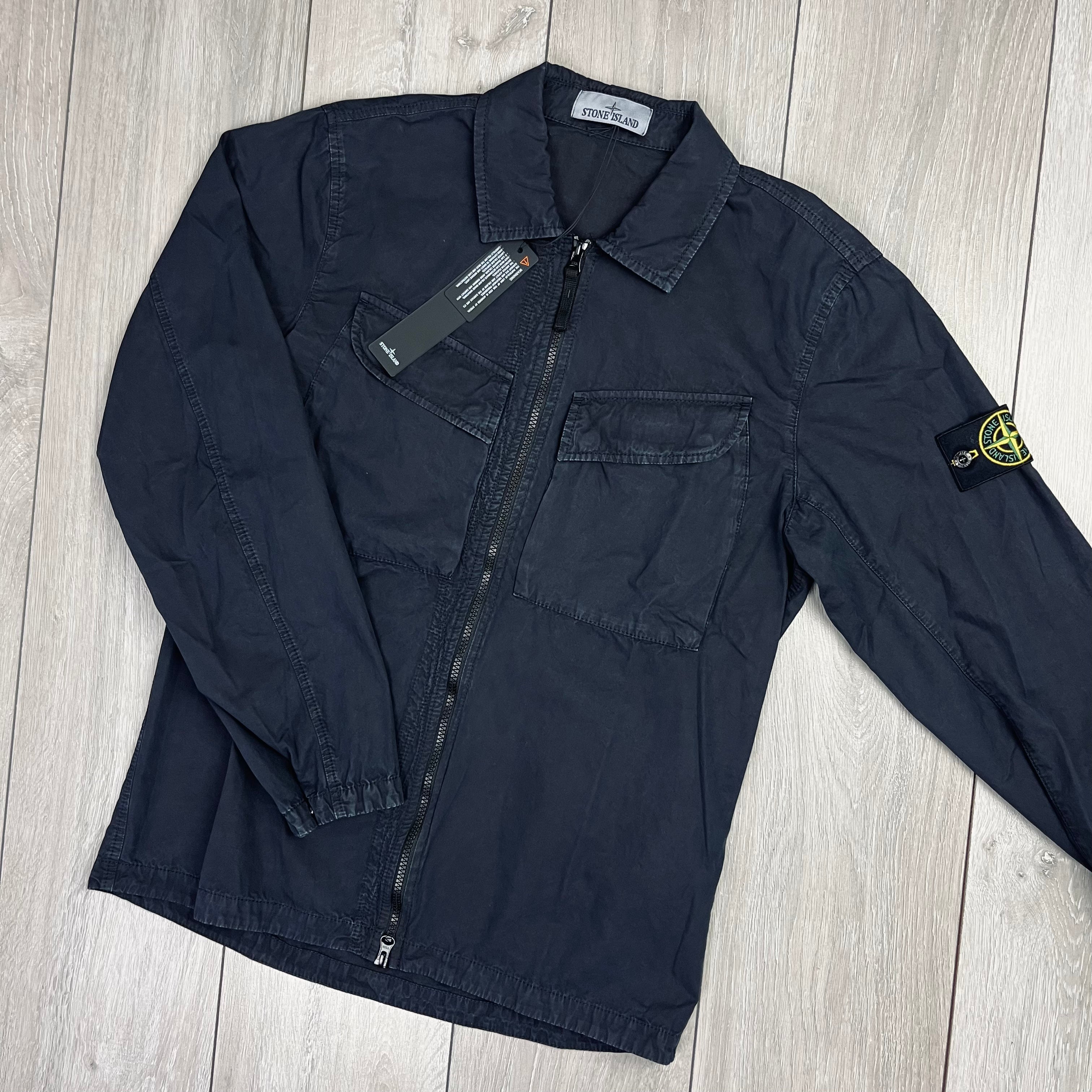 Stone Island Zip Overshirt - Navy