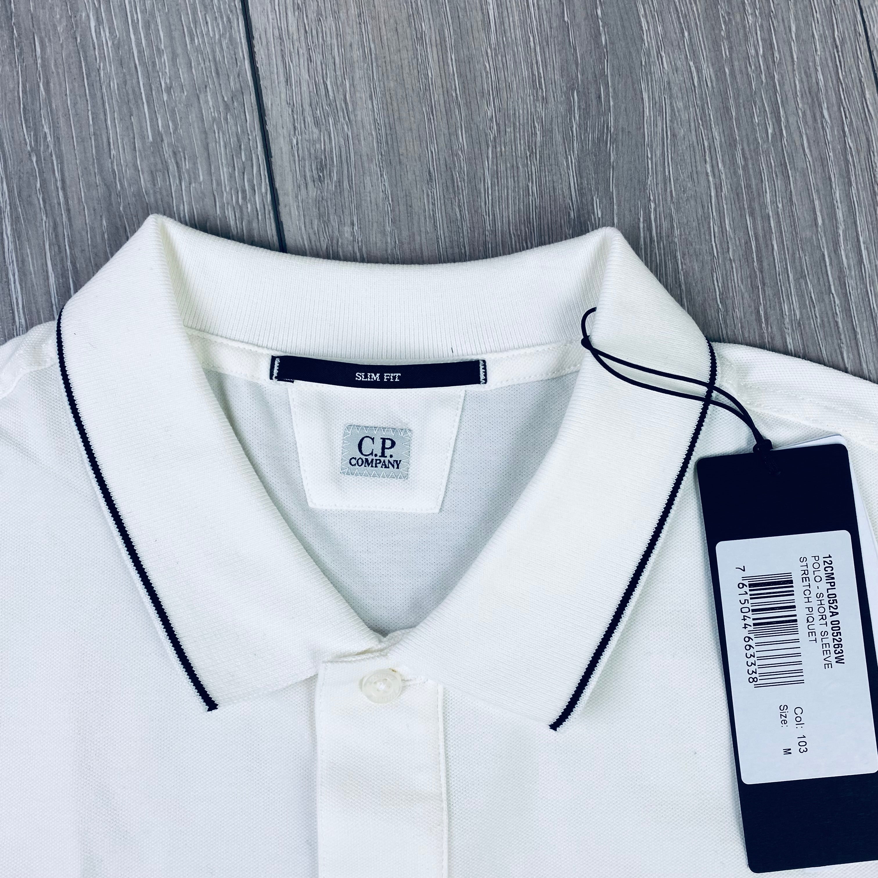 CP Company Piquet Polo Shirt - White