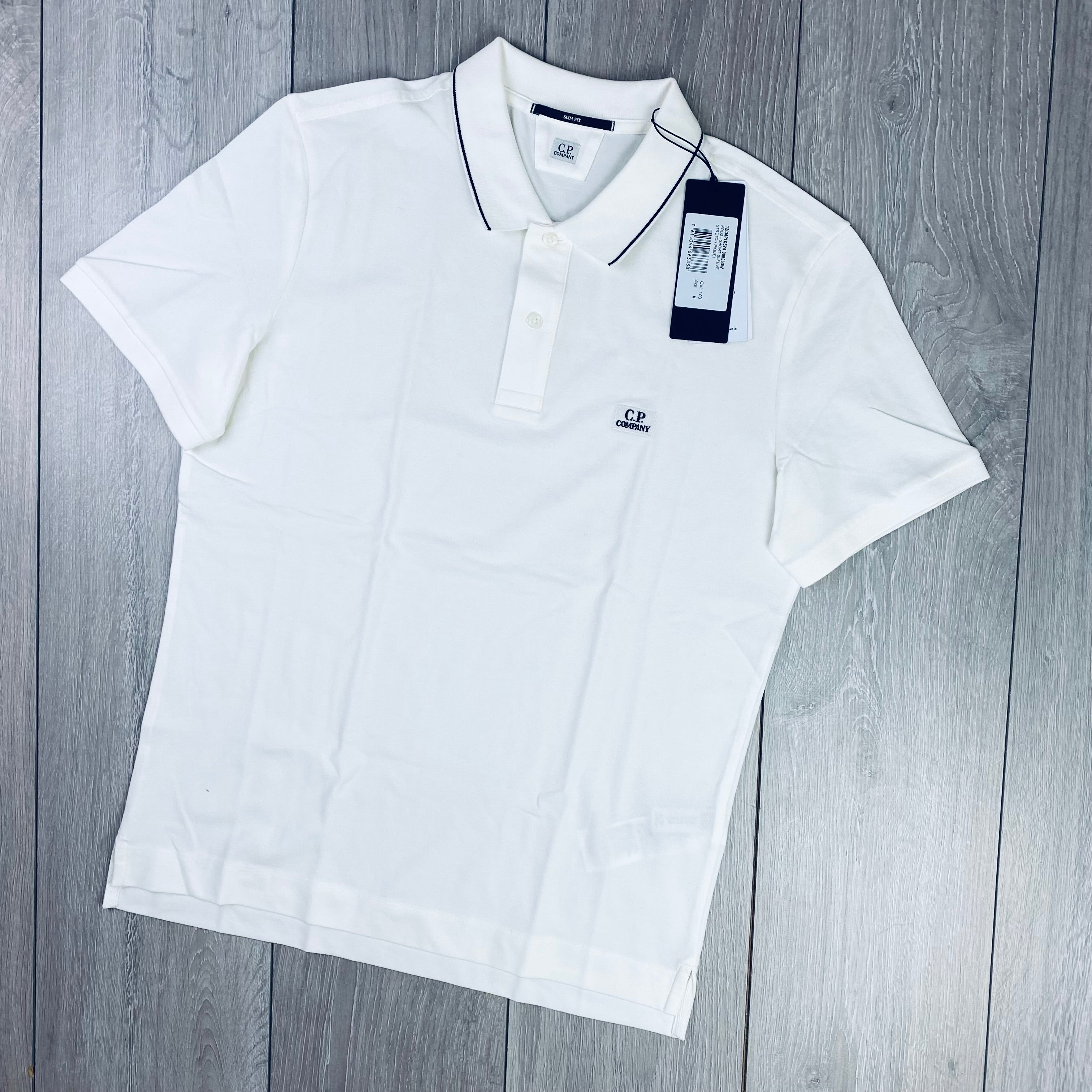 CP Company Piquet Polo Shirt - White