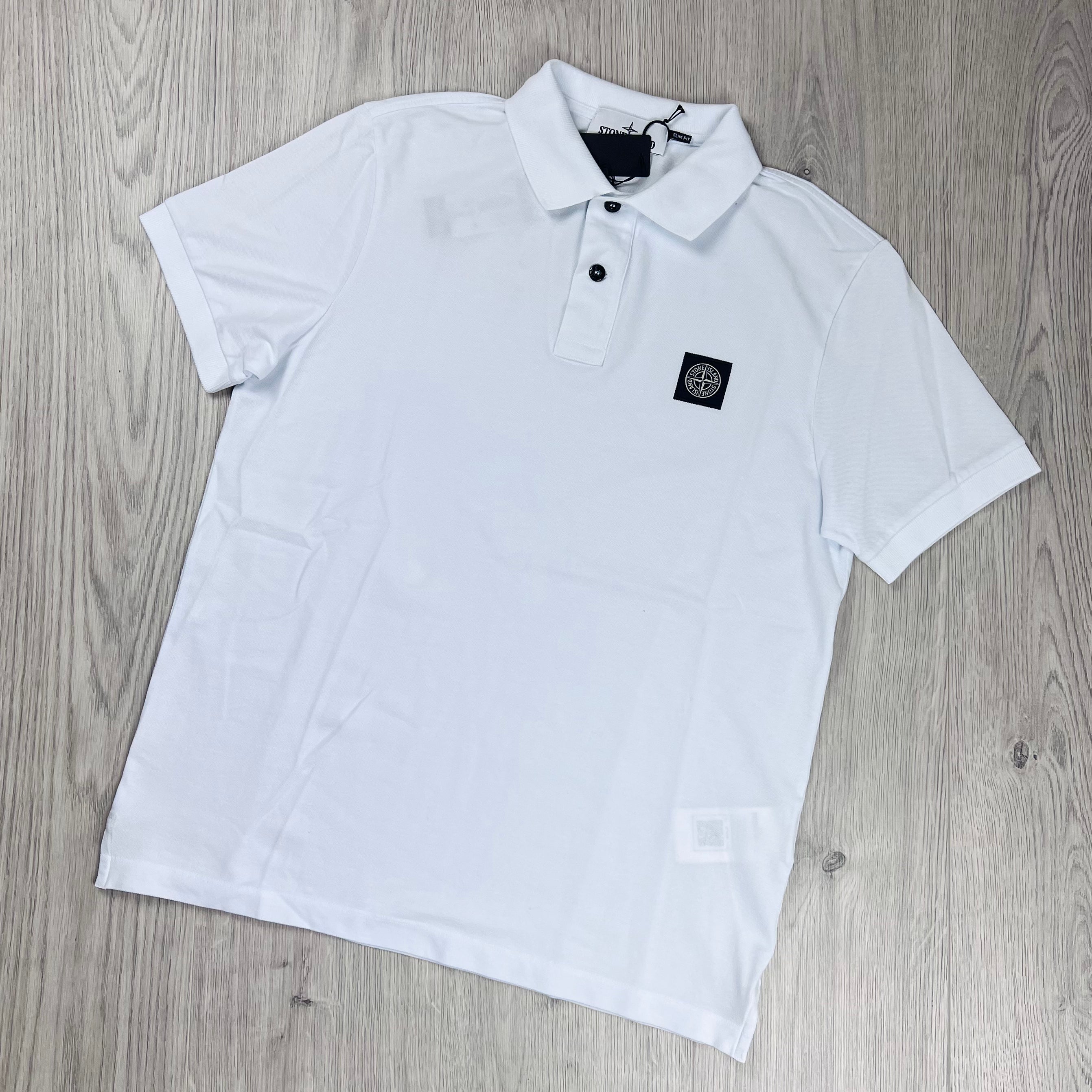 Stone Island Patch Polo Shirt - White