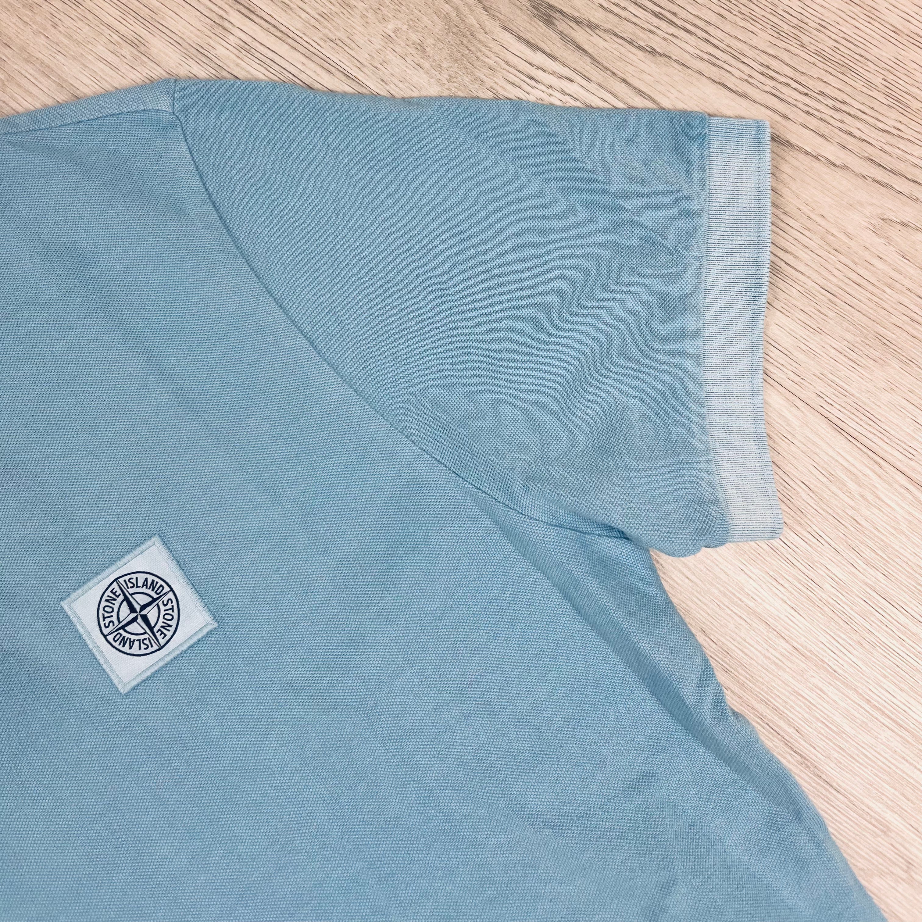 Stone Island Patch Polo Shirt - Sky Blue