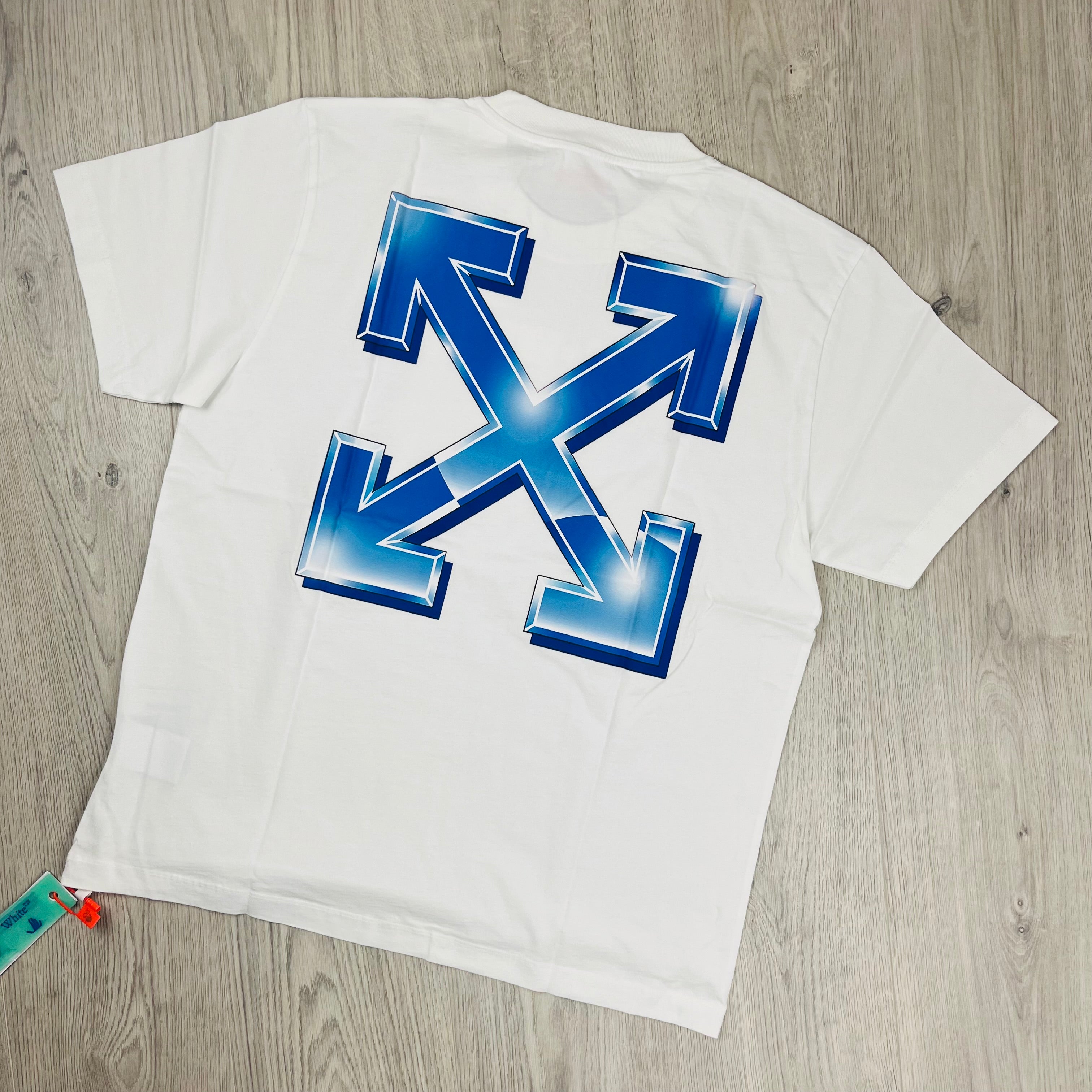 Off-White c/o Virgil Abloh Metal Arrows T-Shirt in White. On sale at Open Attire.