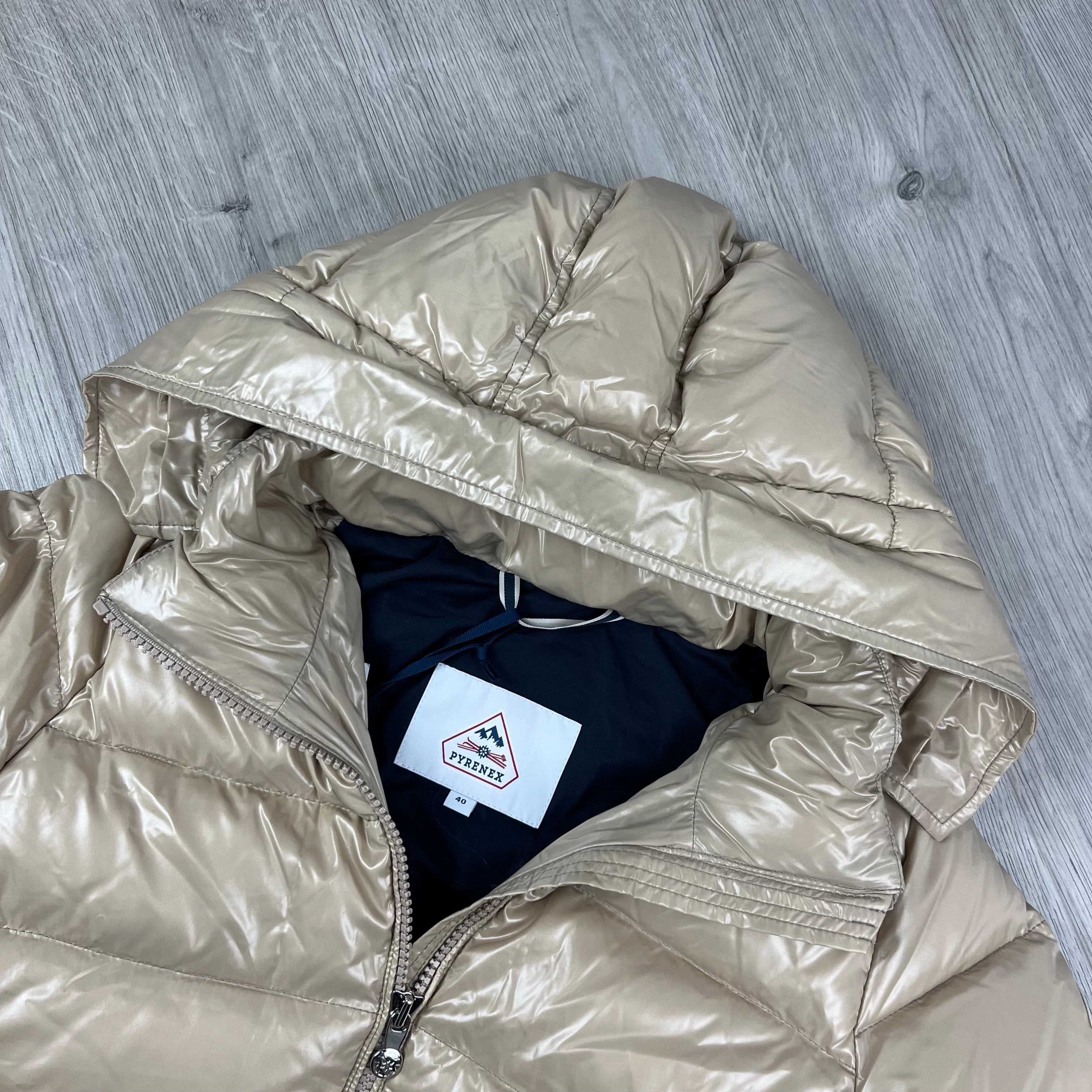 Women's Pyrenex 'Authentic' Down Jacket in Iced Coffee Beige. On sale at Open Attire.