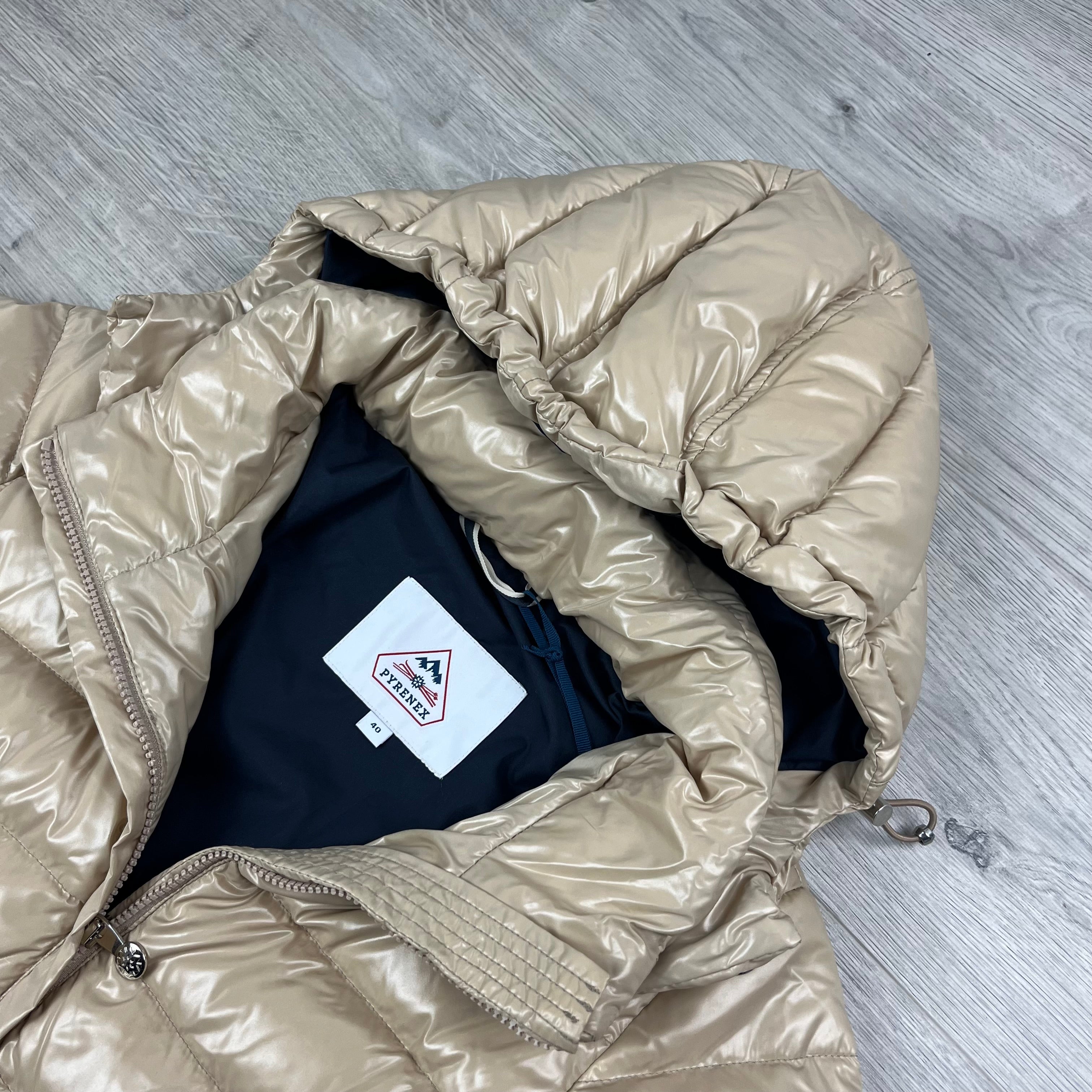 Women's Pyrenex 'Spoutnic' Down Jacket in Iced Coffee Beige. On sale at Open Attire.