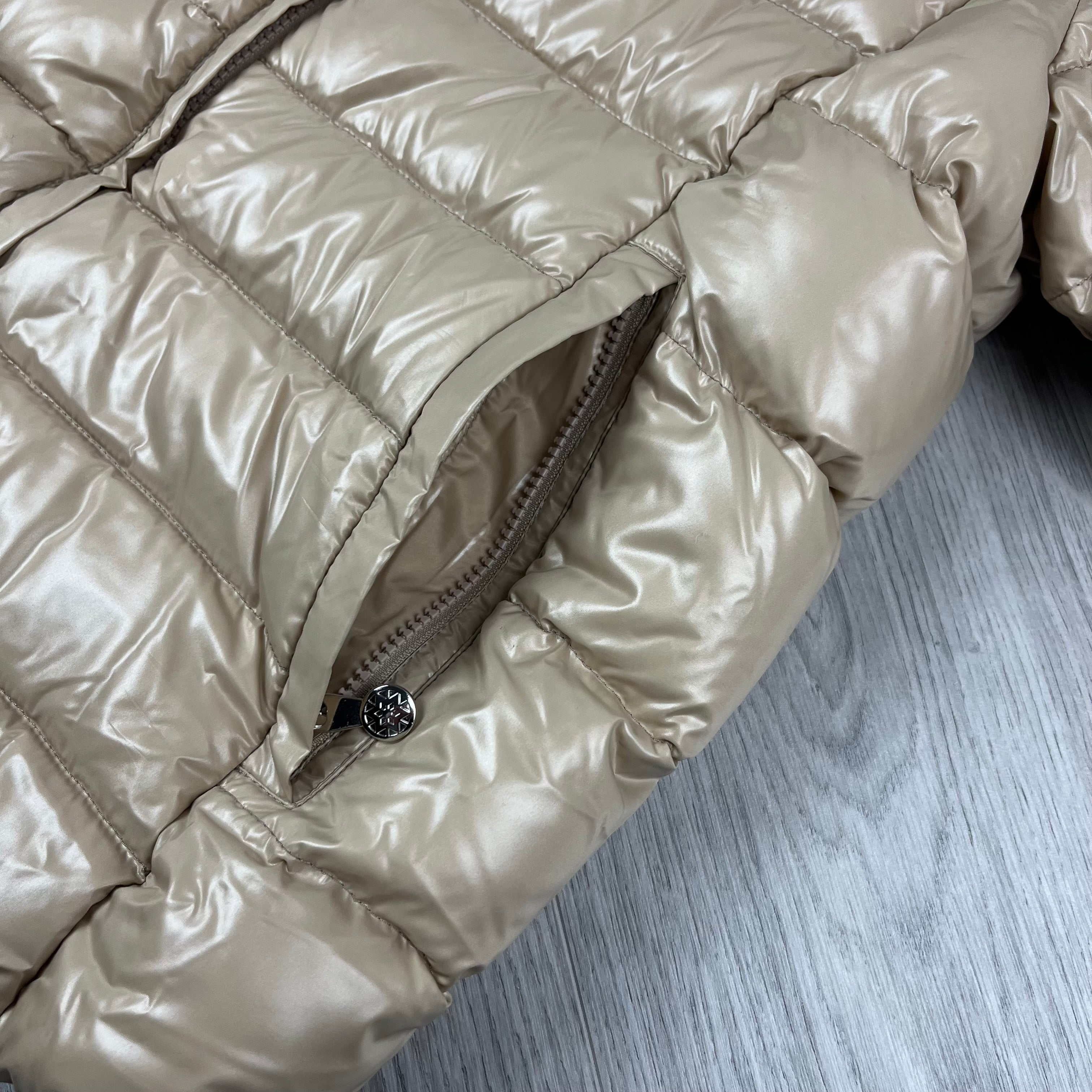 Women's Pyrenex 'Spoutnic' Down Jacket in Iced Coffee Beige. On sale at Open Attire.