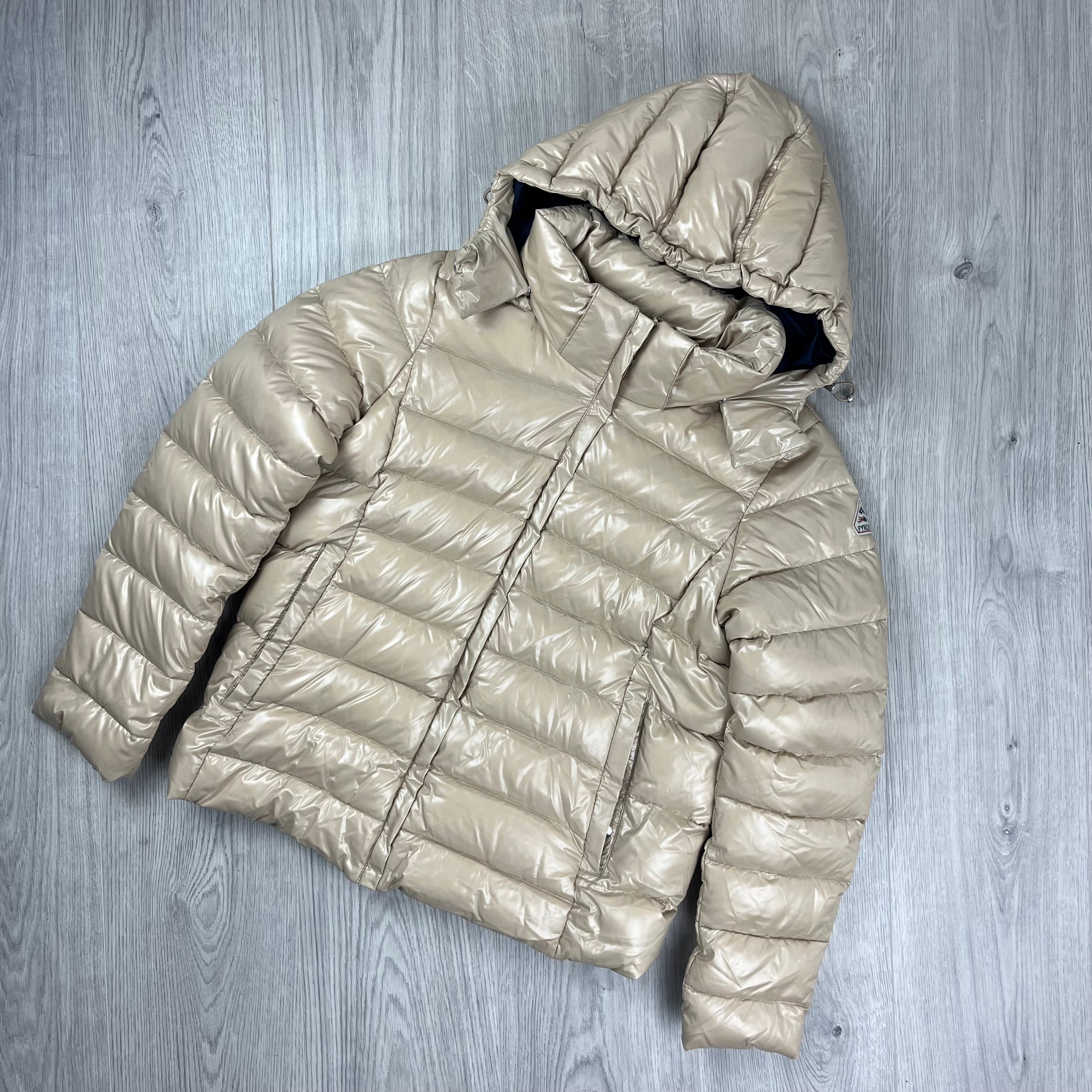 Women's Pyrenex 'Spoutnic' Down Jacket in Iced Coffee Beige. On sale at Open Attire.