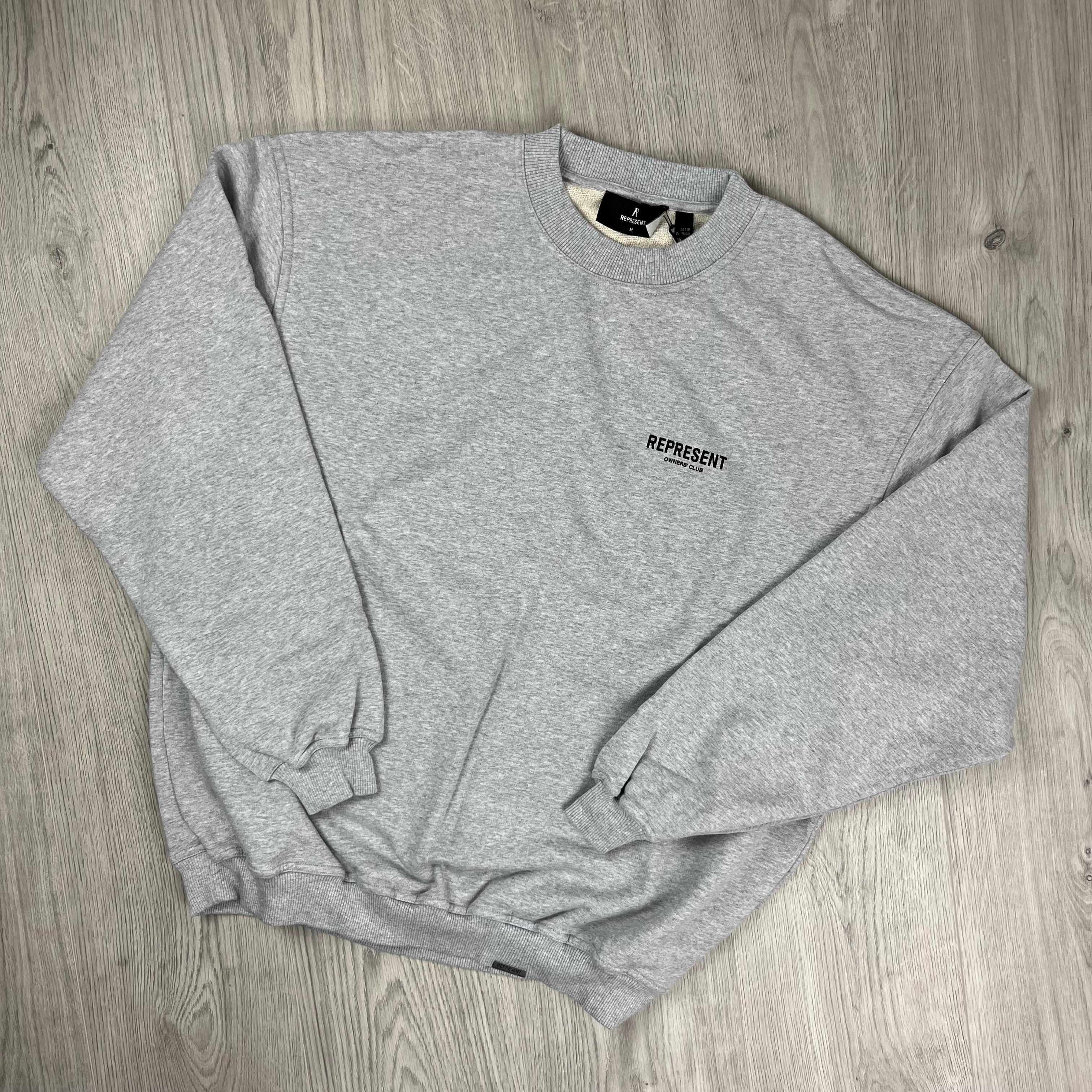 Represent Owners Club Sweatshirt in Grey. On sale at Open Attire.