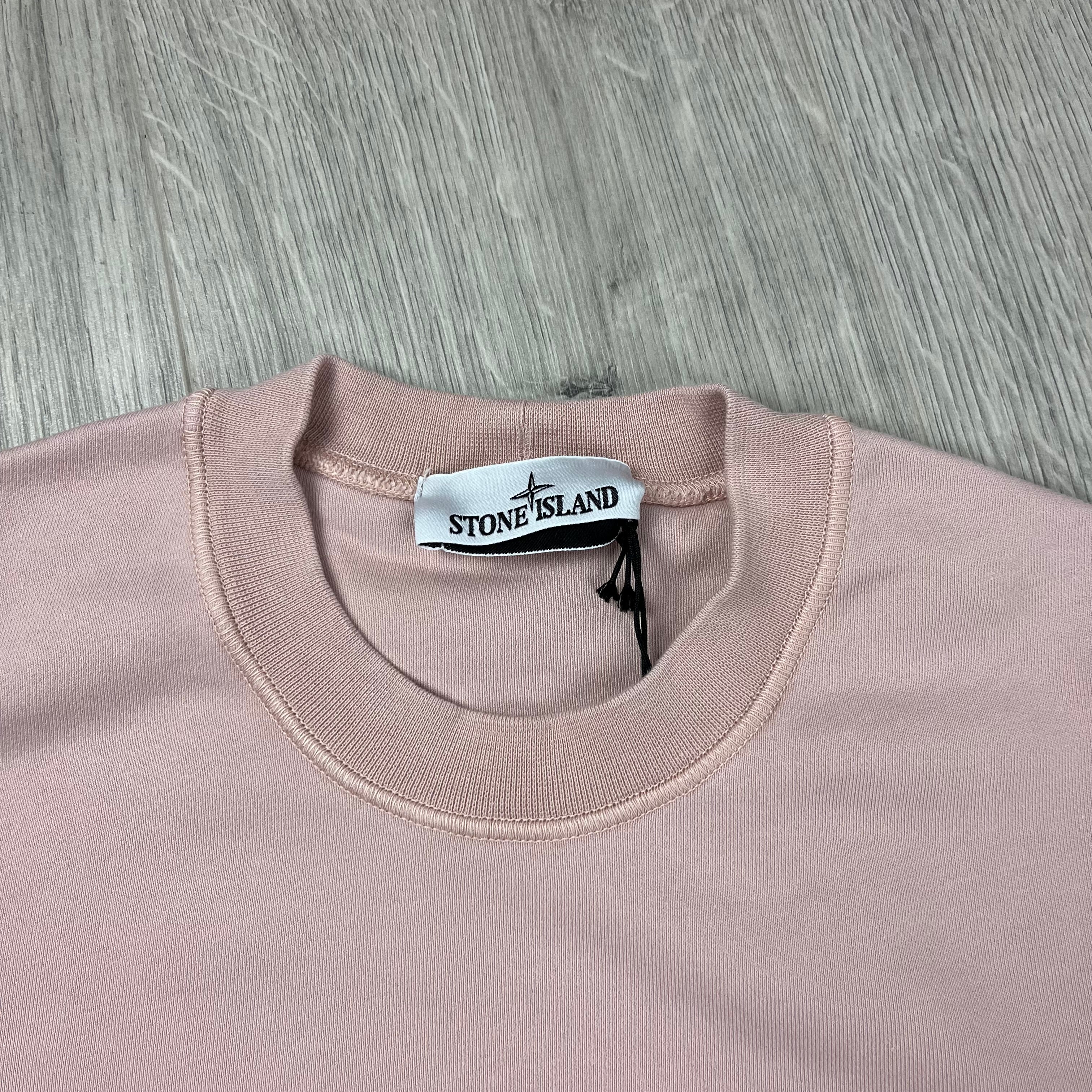 Stone Island Dyed Cotton Sweatshirt in Antique Rose. On sale at Open Attire.