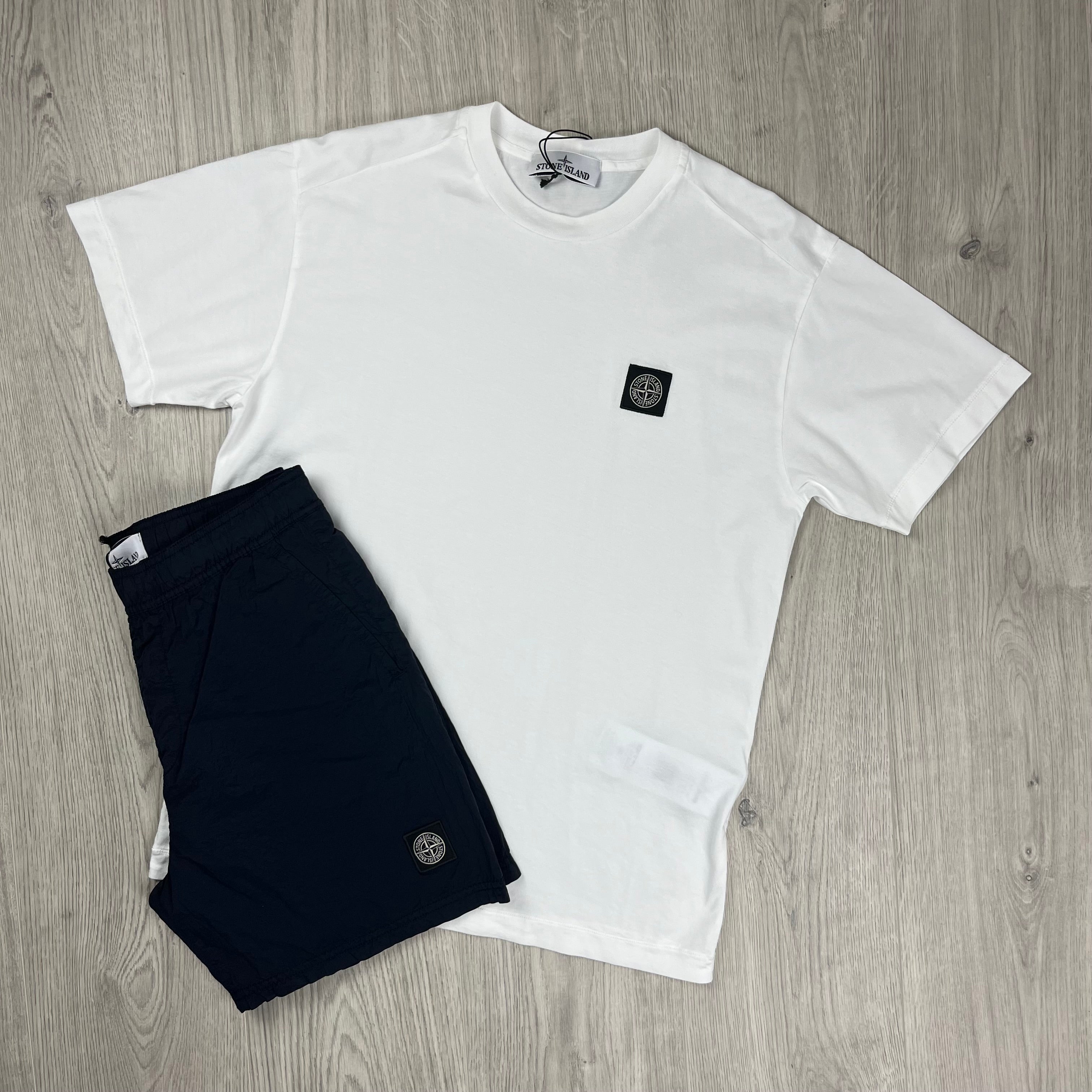 Stone Island Holiday Set in White/Navy. On sale at Open Attire.