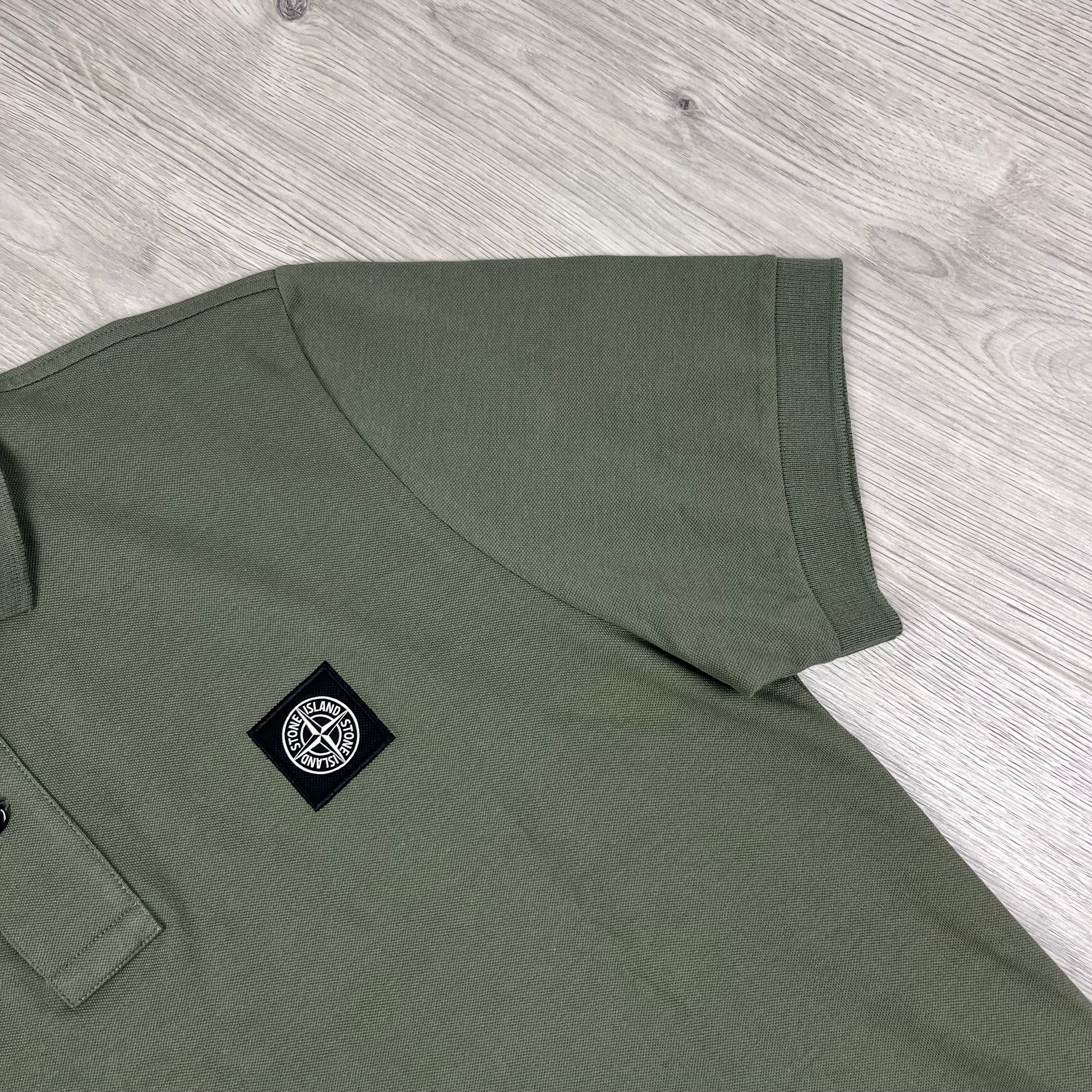 Stone Island Polo Shirt in Musk Green. On sale at Open Attire.