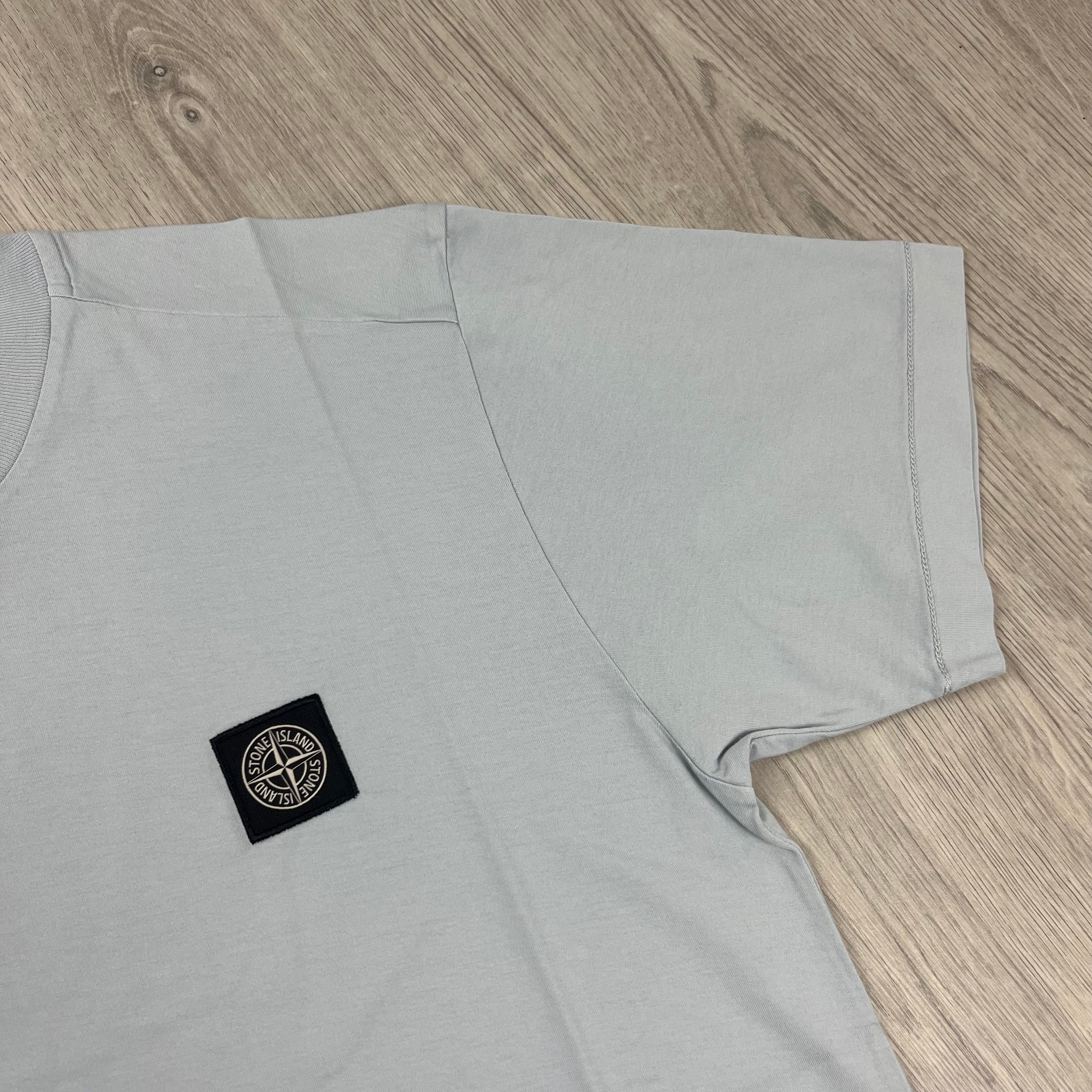Stone Island 60/2 Patch Logo T-Shirt in Sky Blue. On sale at Open Attire.