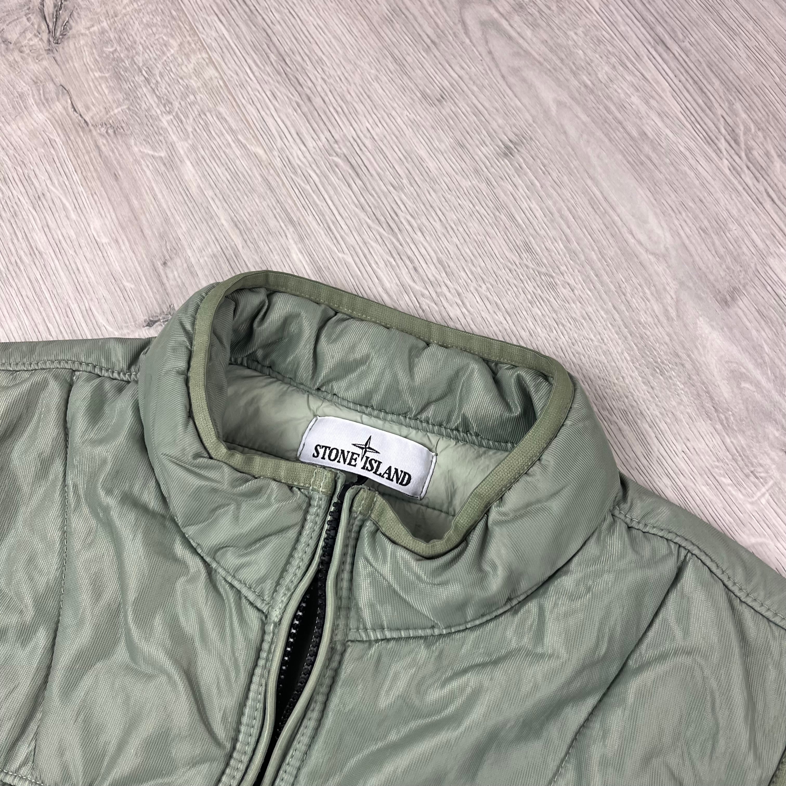Stone Island Run-Proof Nylon Mesh-TC Gilet in Sage Green. On sale at Open Attire.
