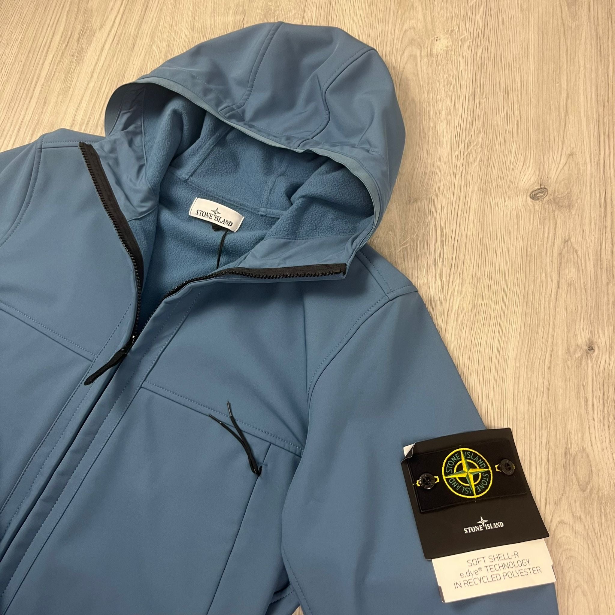 Stone Island Shell R e.dye Jacket in Avio Blue. On sale at Open Attire.