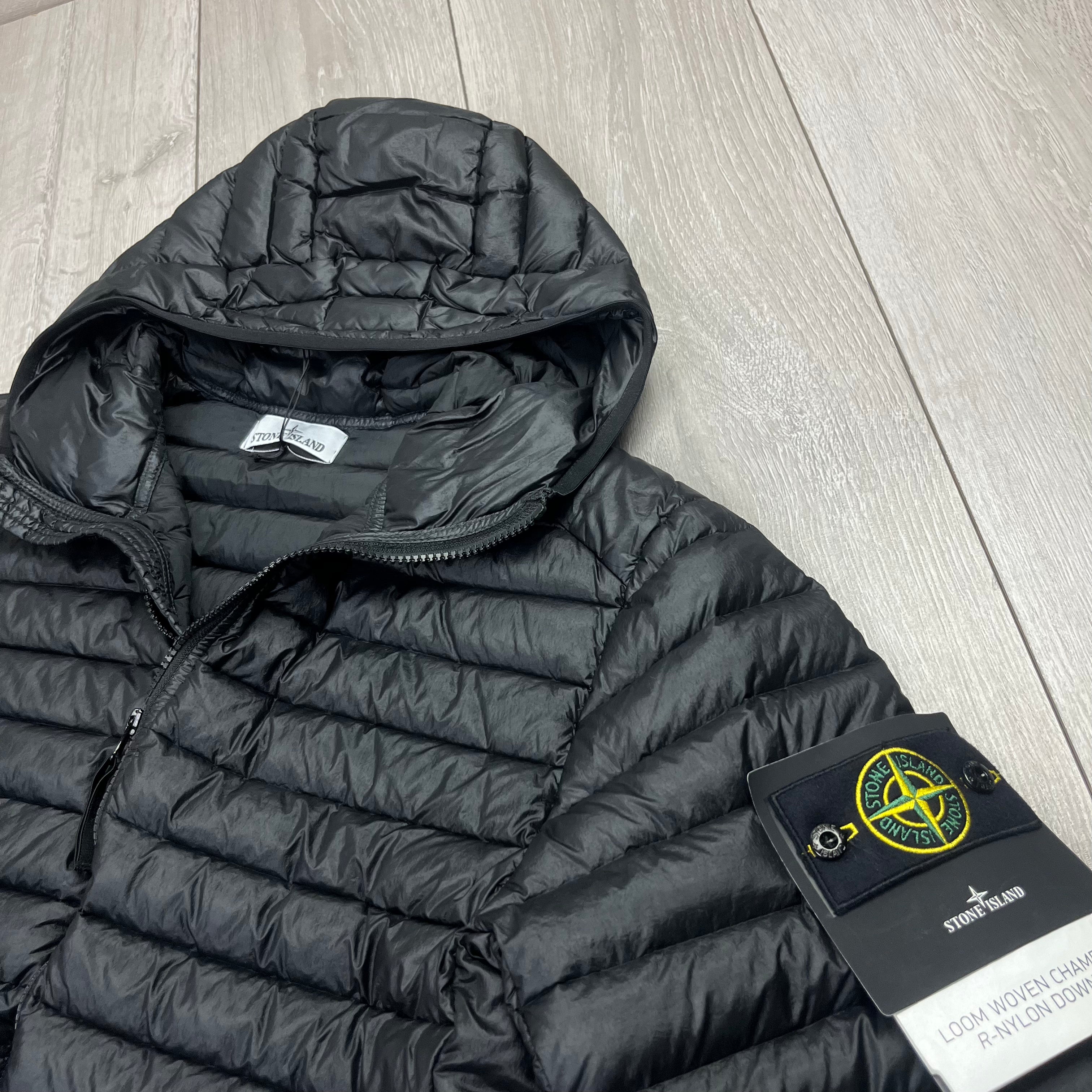 Stone Island Woven Down Jacket - Black