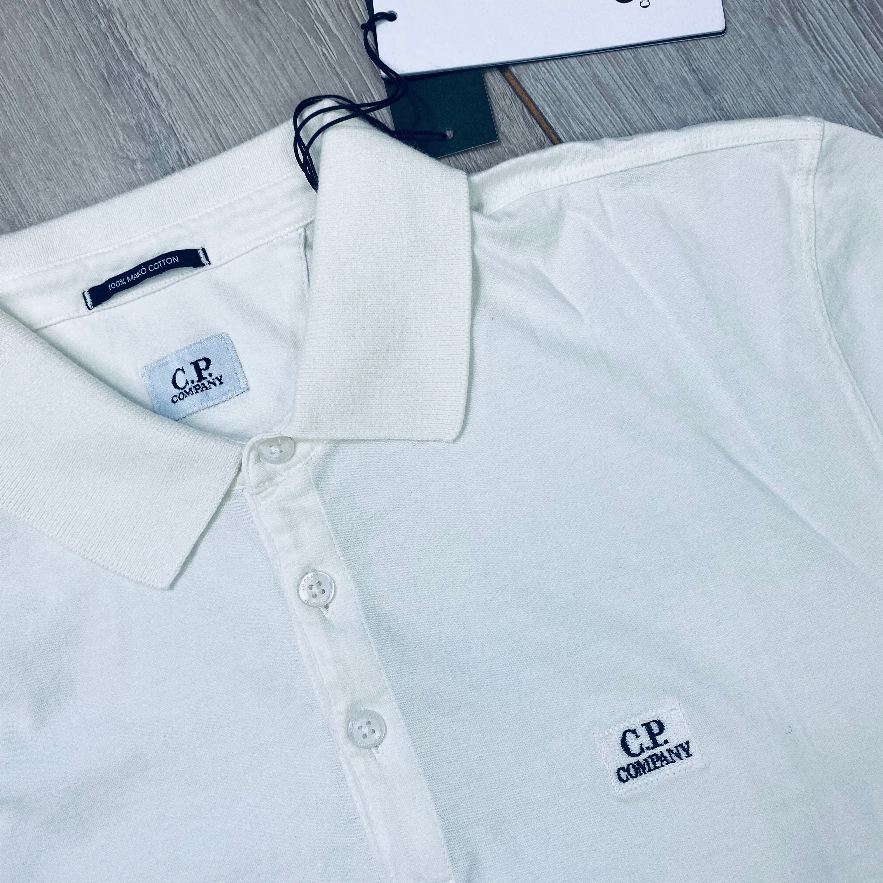 CP Company Piquet Polo Shirt - White