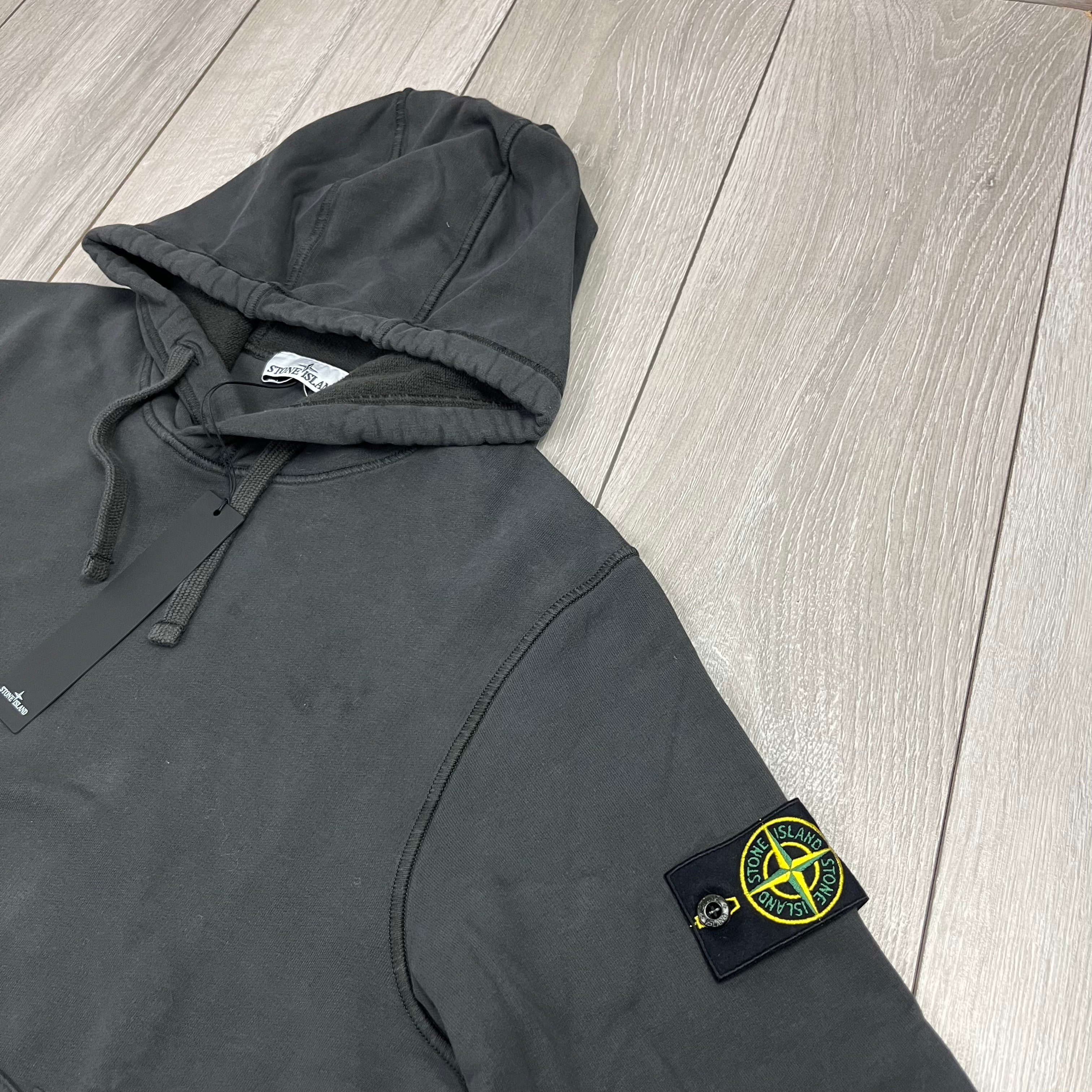 Stone Island Dyed Hoodie - Charcoal