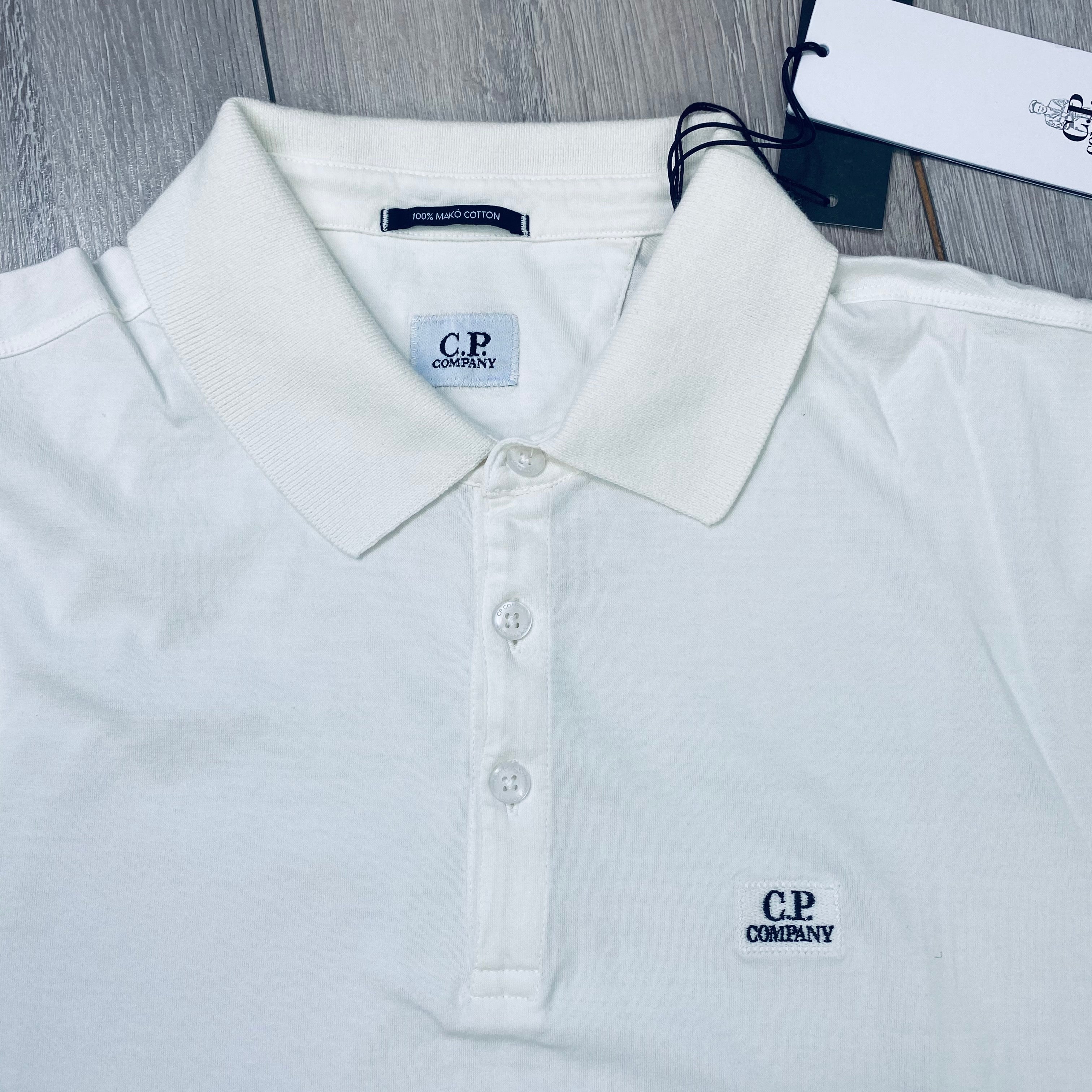 CP Company Piquet Polo Shirt - White