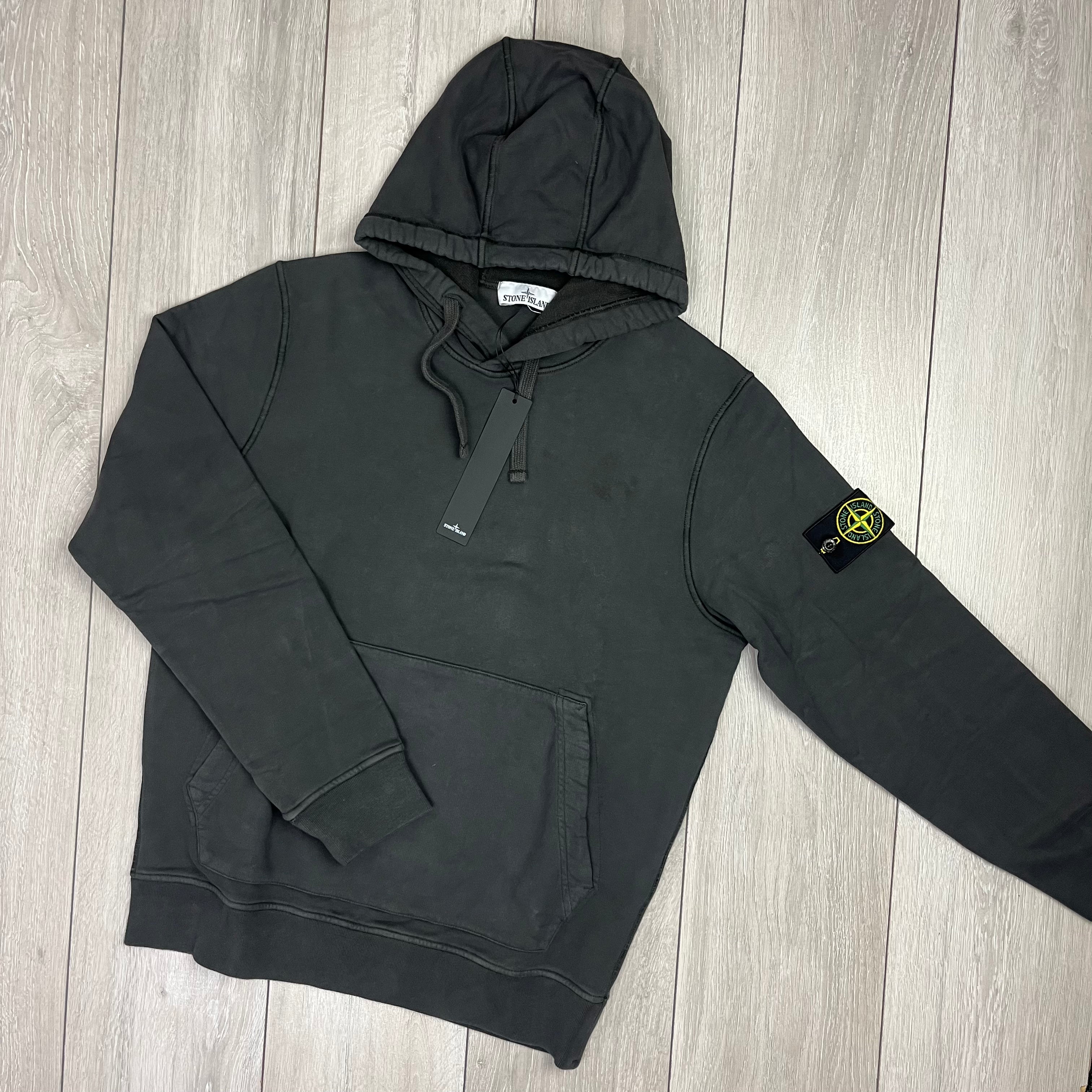 Stone Island Dyed Hoodie - Charcoal