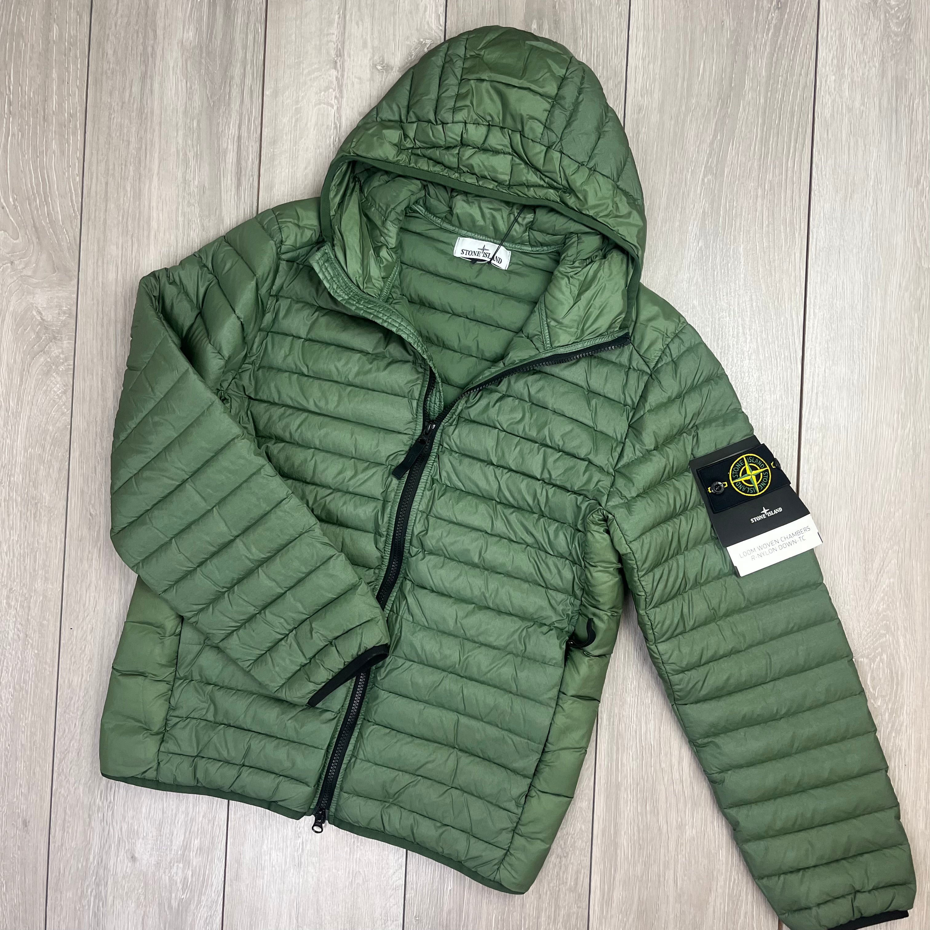 Stone Island Woven Down Jacket - Olive