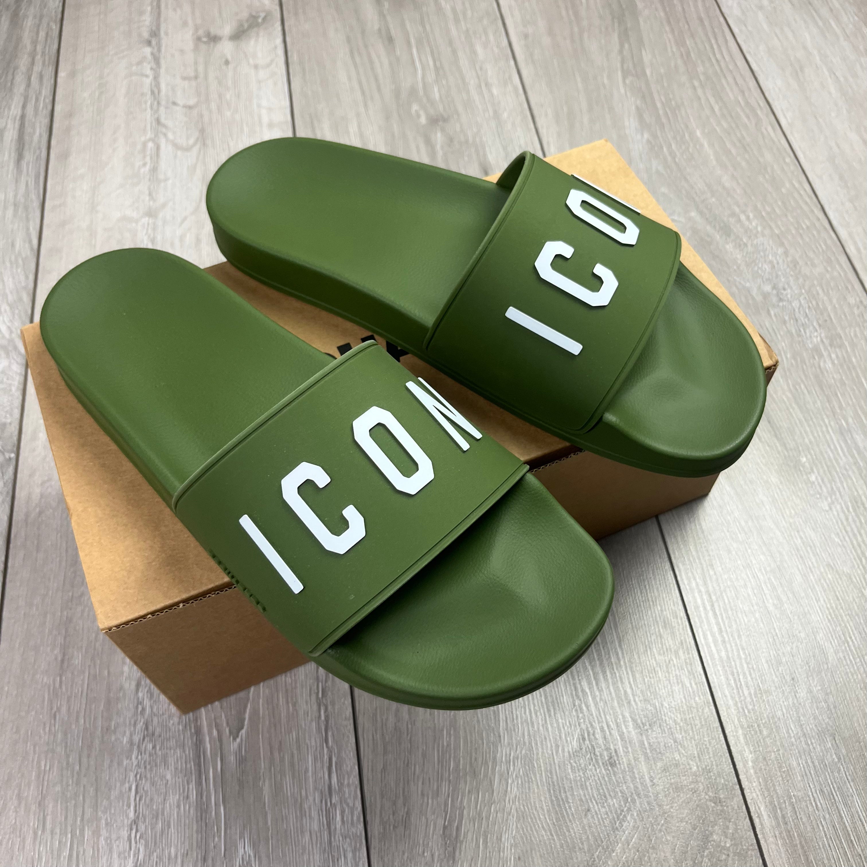 DSQUARED2 ICON Slides - Military Green