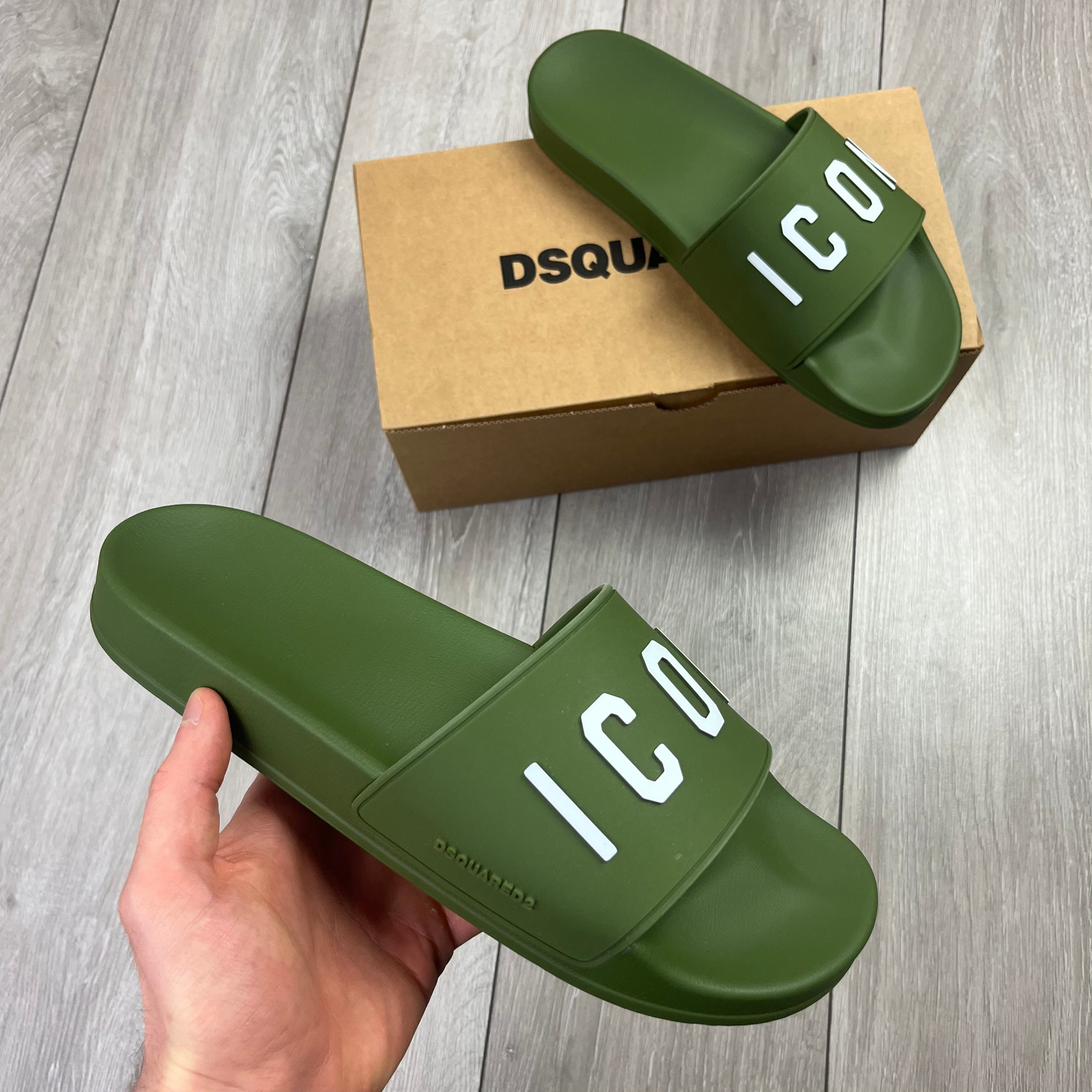 DSQUARED2 ICON Slides - Military Green