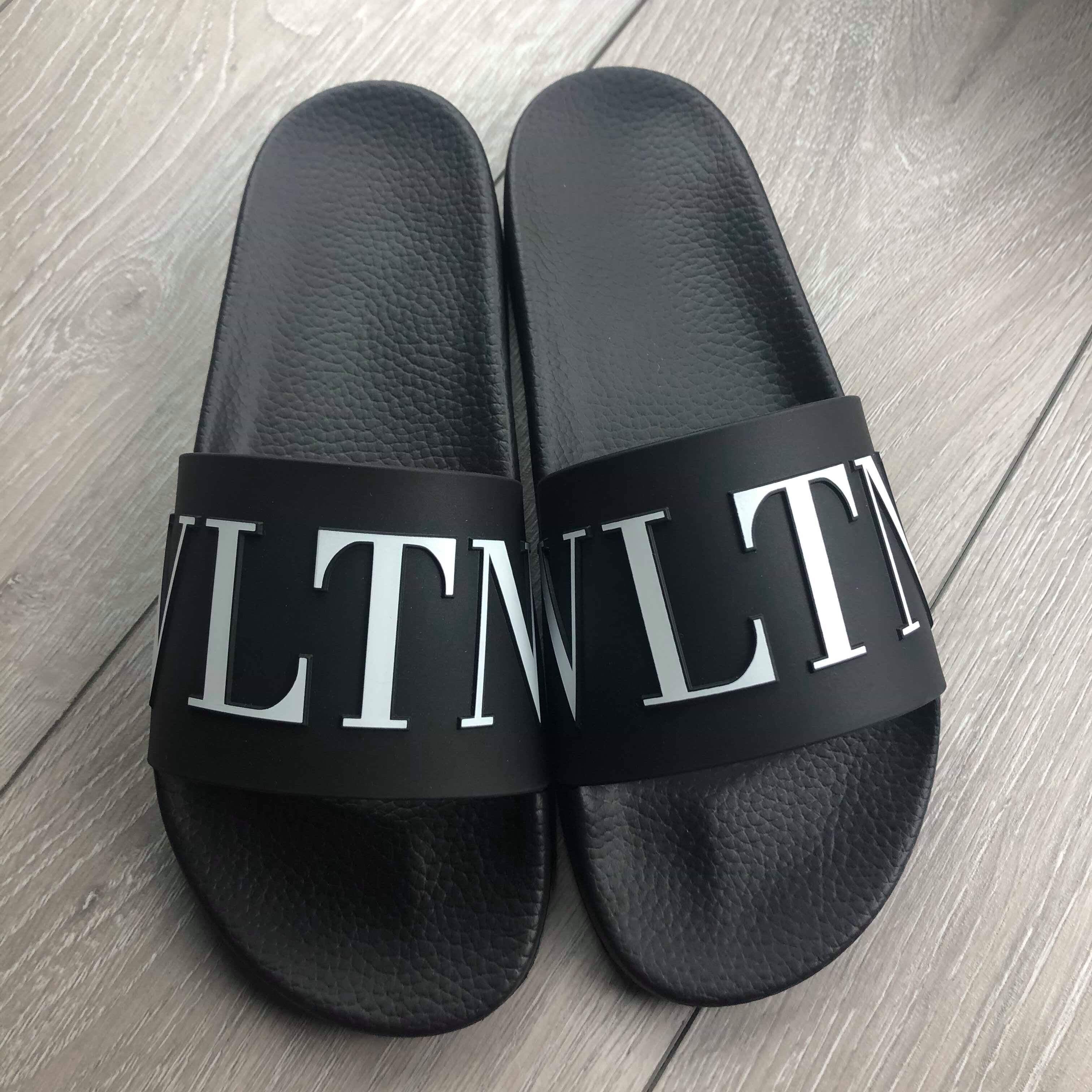 Valentino Rubber Slides - Black