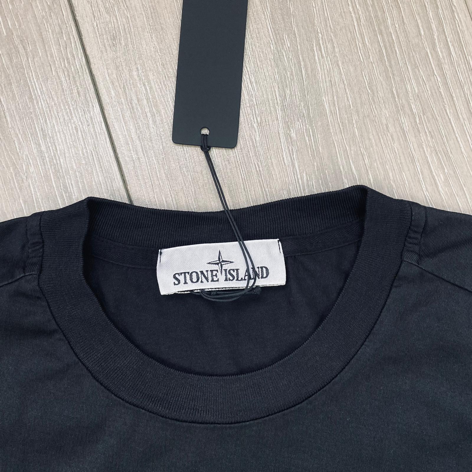 Stone Island 60/2 Patch Logo T-Shirt in Black. On sale at Open Attire.