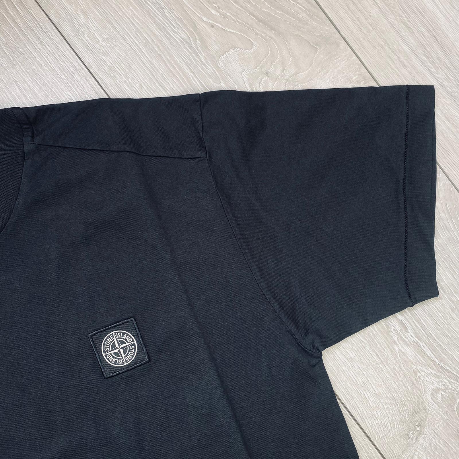Stone Island 60/2 Patch Logo T-Shirt in Black. On sale at Open Attire.